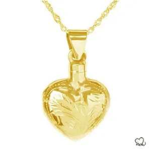Elegant Heart Cremation Jewelry - Gold Plated