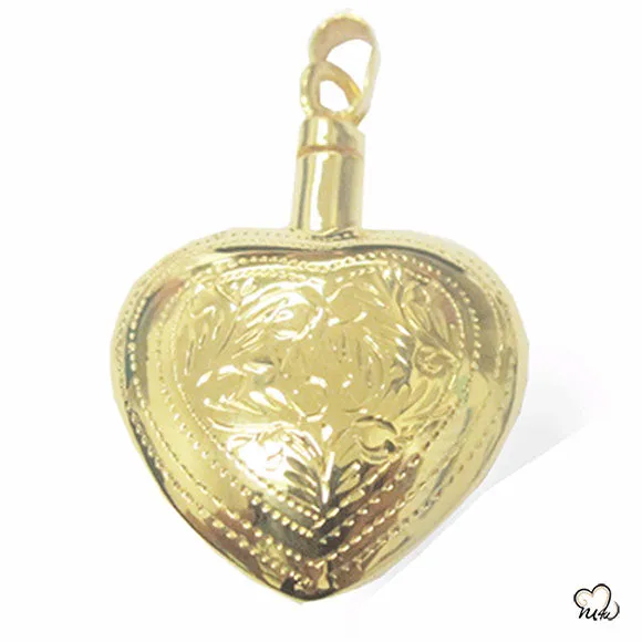 Elegant Heart Cremation Jewelry - Gold Plated