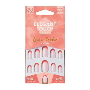 Elegant Touch False Nails - Hot Tip Chic Design Long Lasting Durable Easy Application Manicure Set