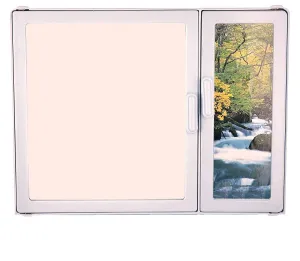 Epraiser ABS Unbreakable Z-Jas 195 Bathroom Picture-Mirror Double Door Cabinet with Storage Chest Elegant Full Mirror Design, Size : 15"X4.5"X14" (Pearl White)