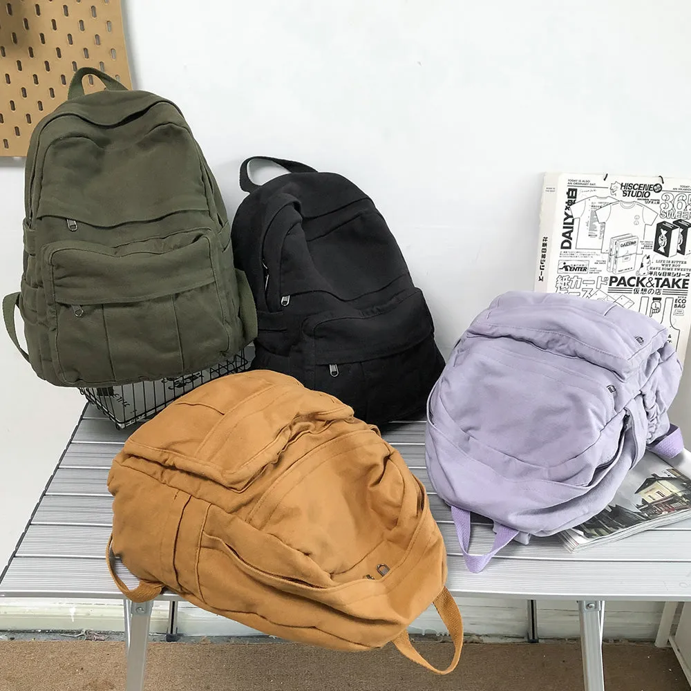Fabric School Bag New Fashion College Student Vintage Backpack Canvas
