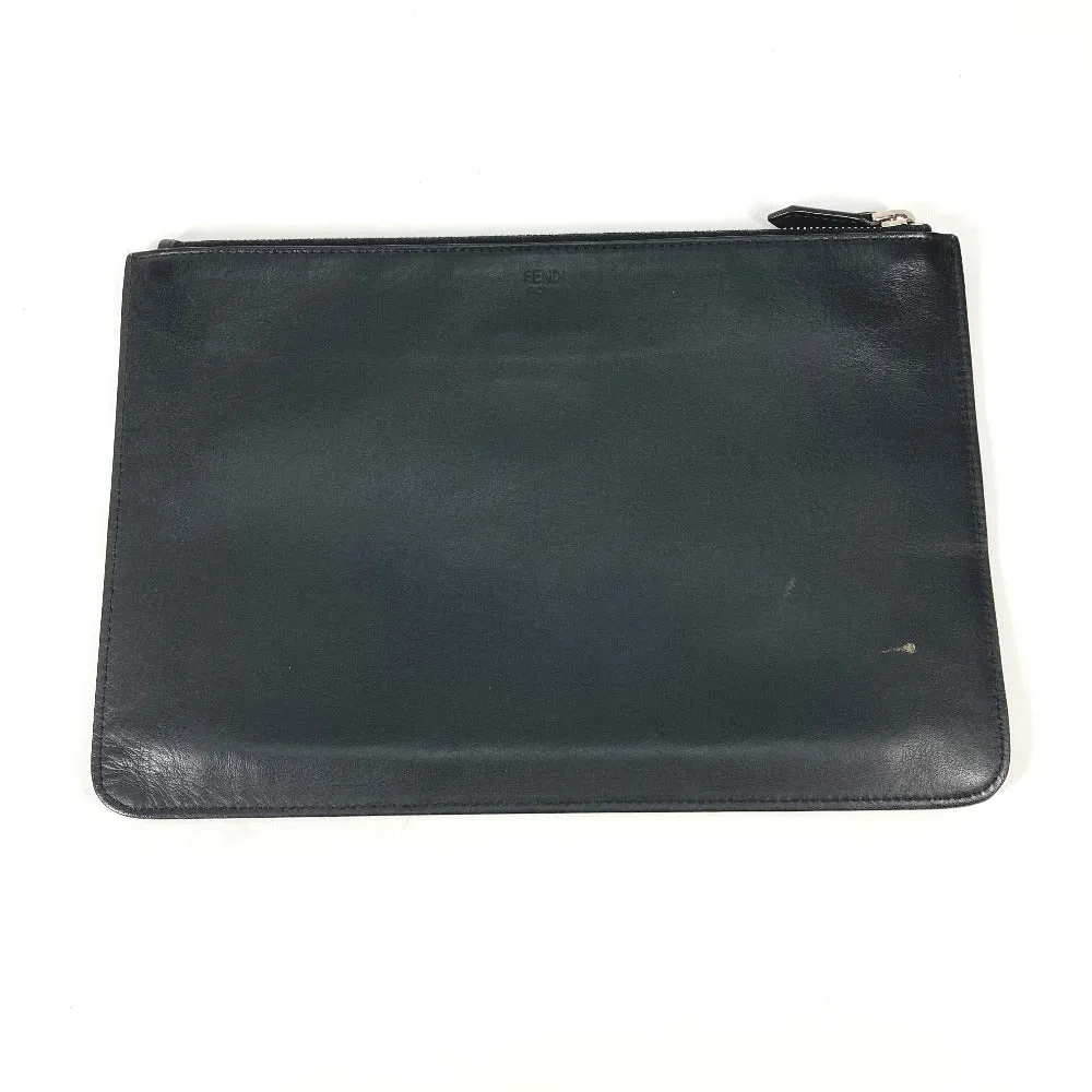 FENDI Clutch bag 7N0078 leather black monster Women Used