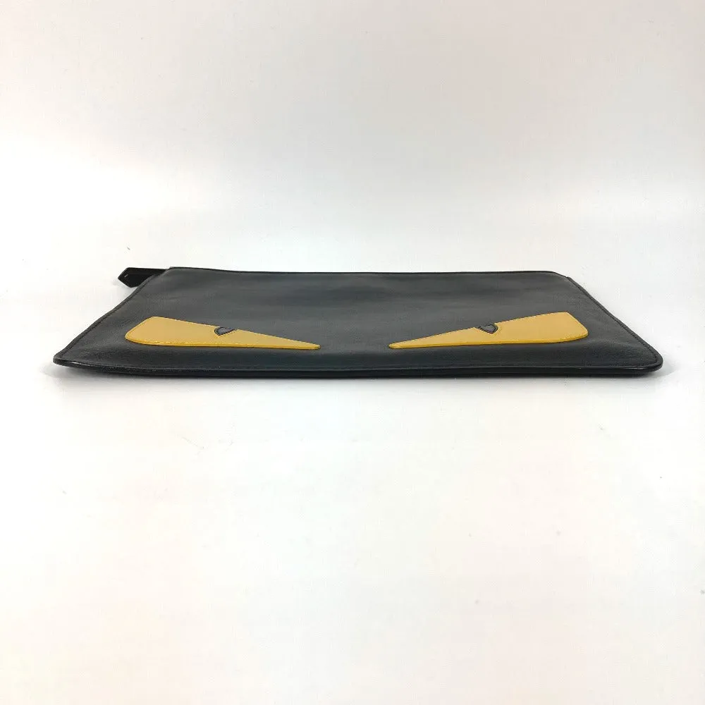 FENDI Clutch bag 7N0078 leather black monster Women Used