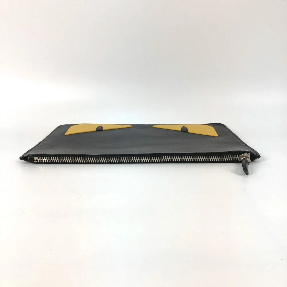 FENDI Clutch bag 7N0078 leather black monster Women Used