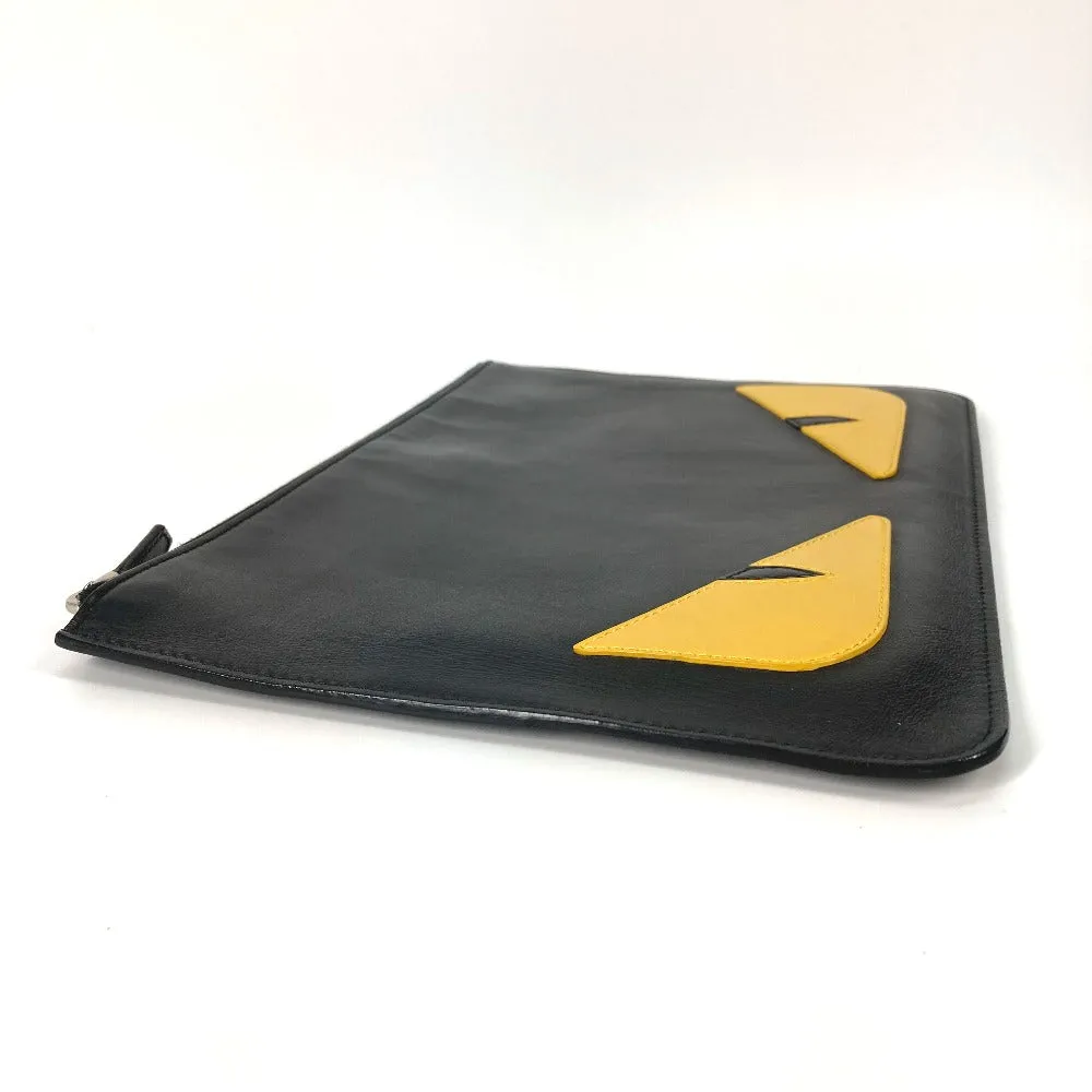 FENDI Clutch bag 7N0078 leather black monster Women Used