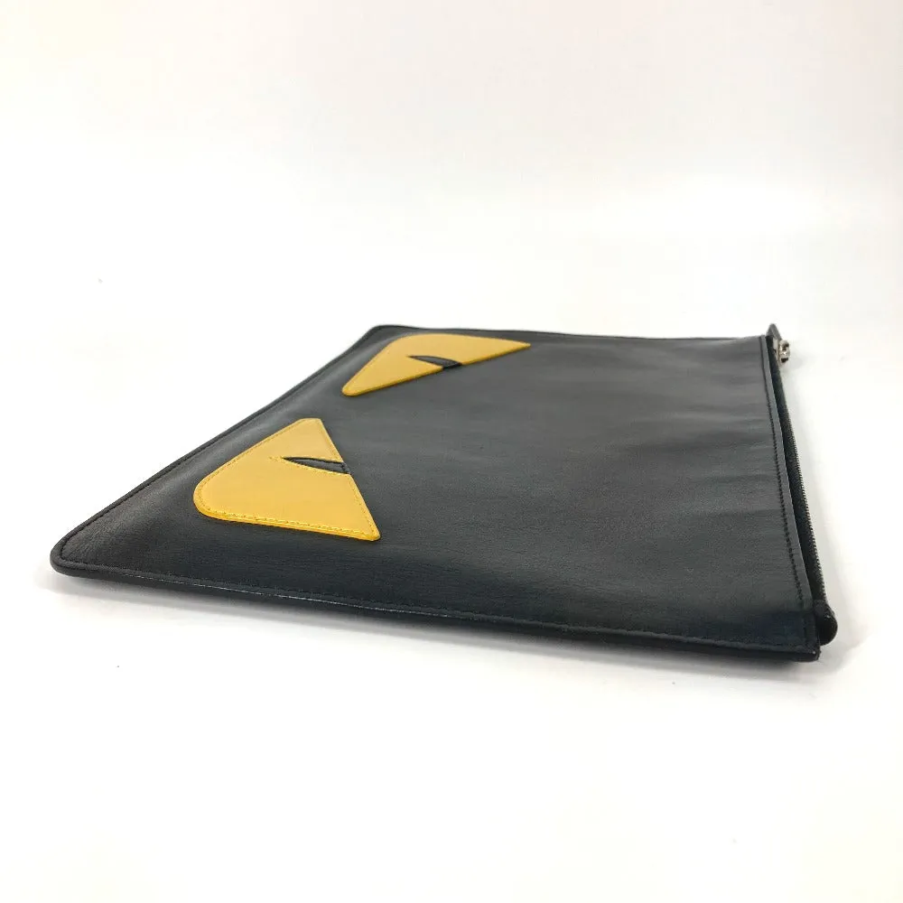 FENDI Clutch bag 7N0078 leather black monster Women Used