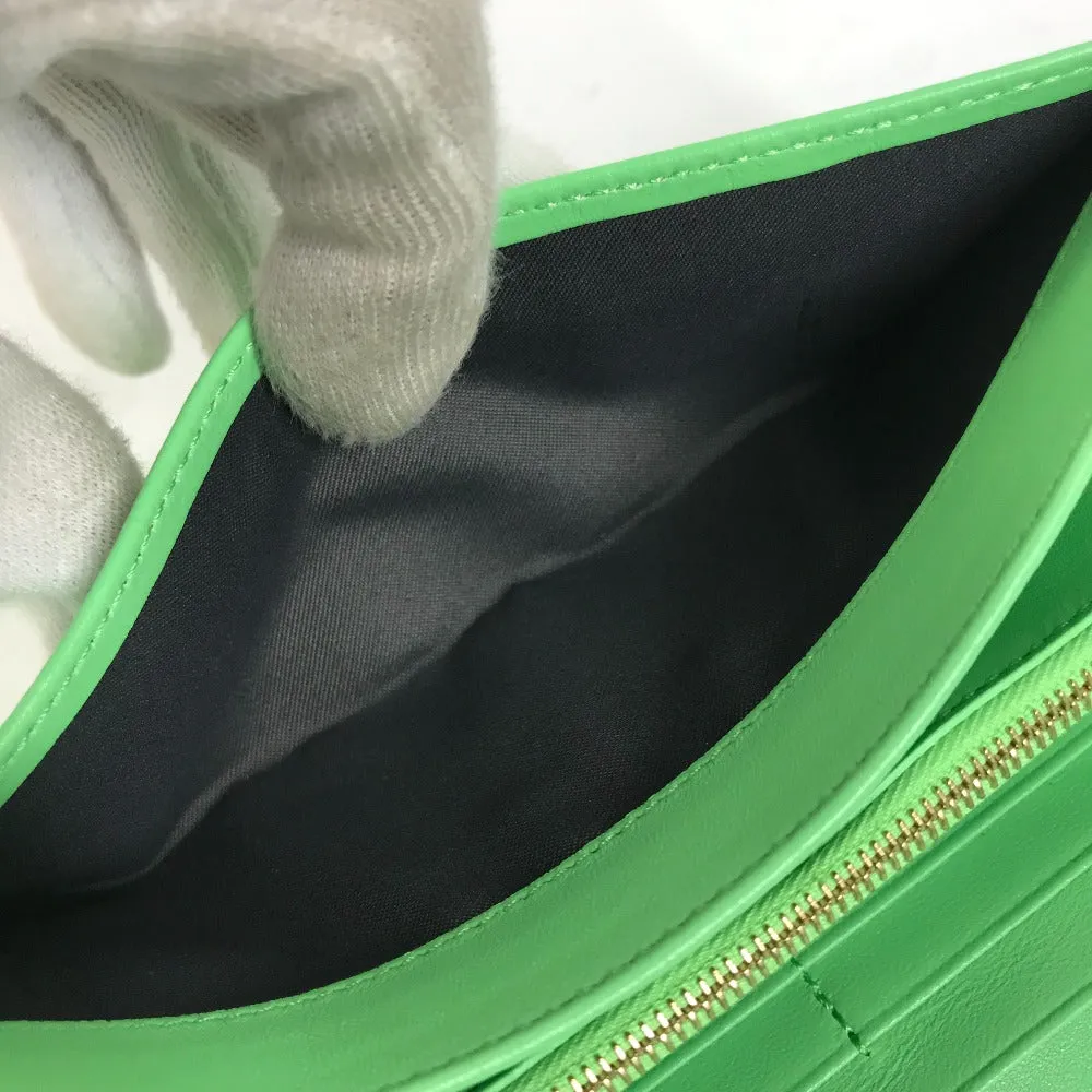 FENDI Long Wallet Purse 8M0251 leather green Baguette Continental Wallet Women Used