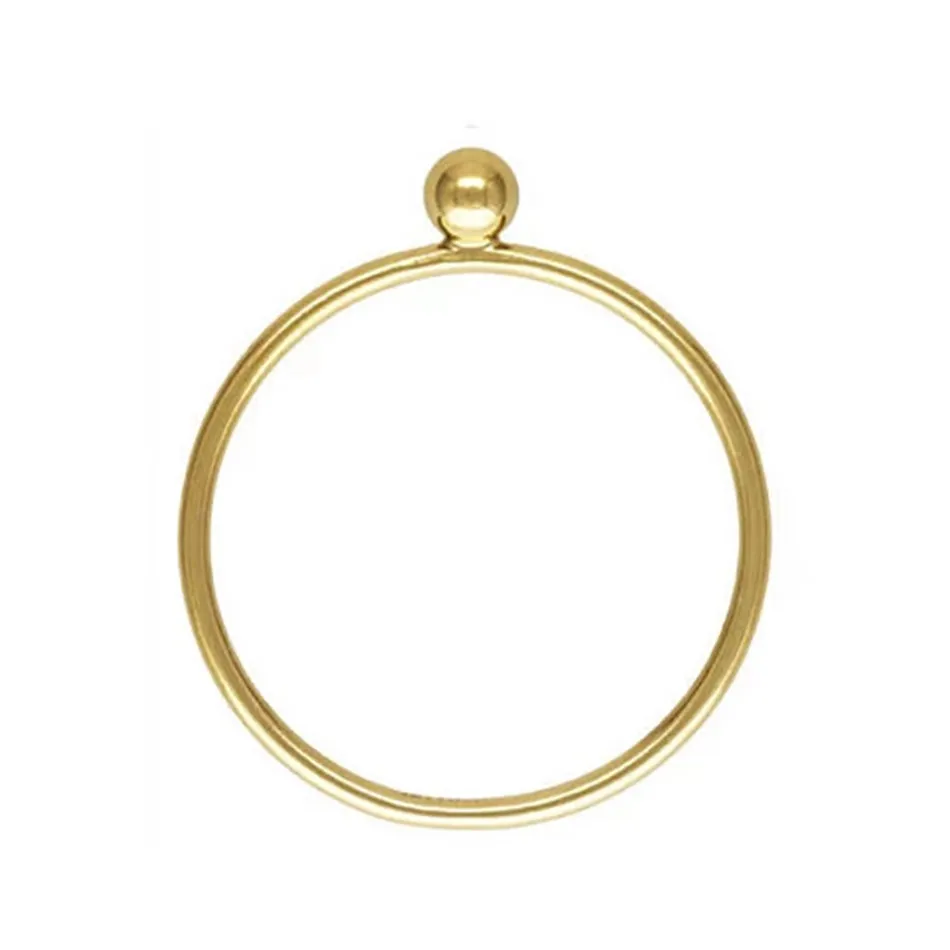 FJ0011 925 Sterling Silver Golden Sole Ball Ring