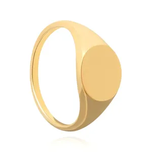 FJ0038 925 Sterling Silver Basic Large Signet Ring