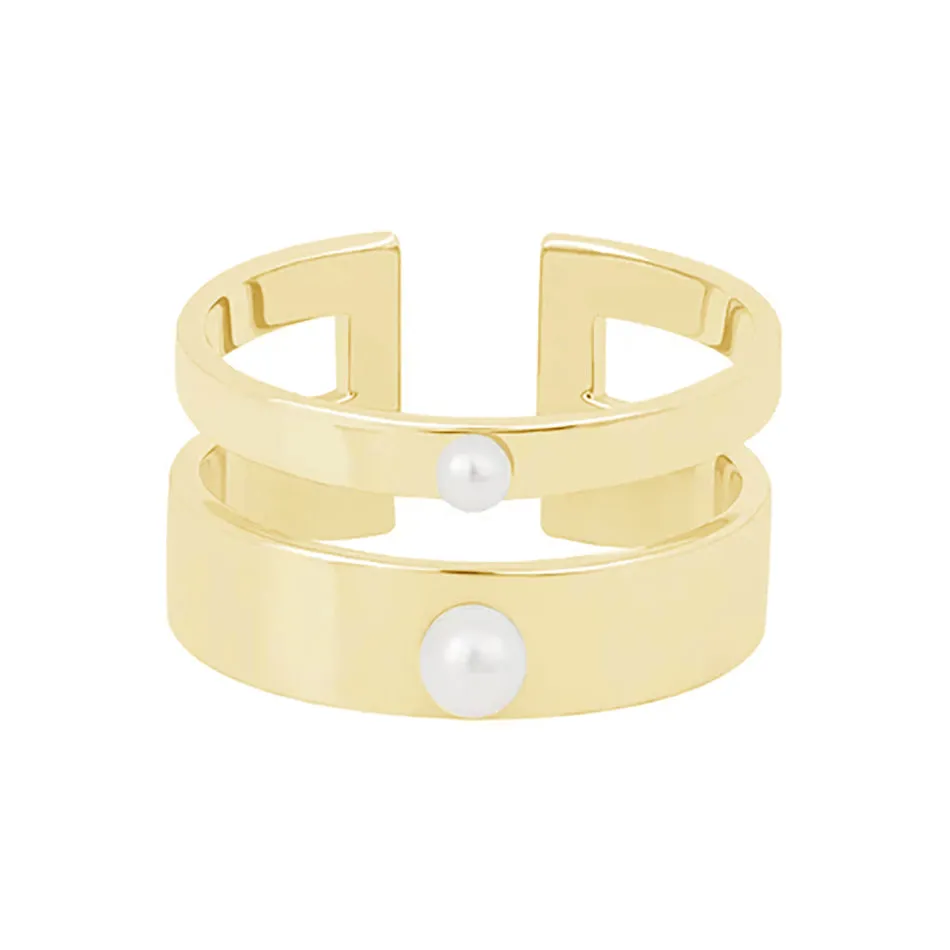 FJ0040 925 Sterling Silver Pearl Eternity Ring