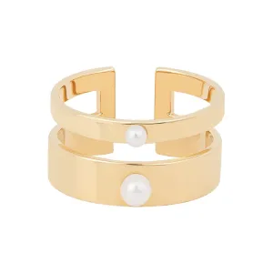 FJ0040 925 Sterling Silver Pearl Eternity Ring
