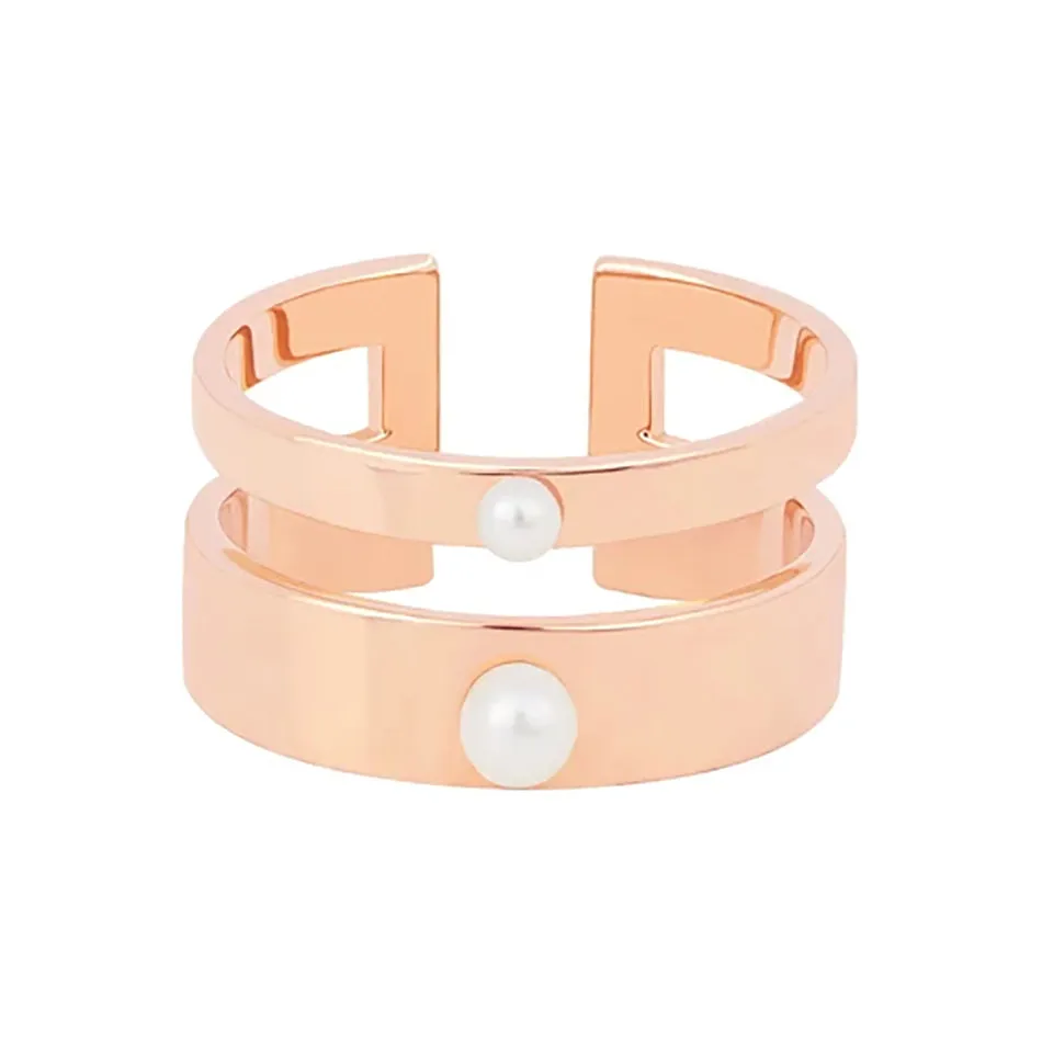 FJ0040 925 Sterling Silver Pearl Eternity Ring