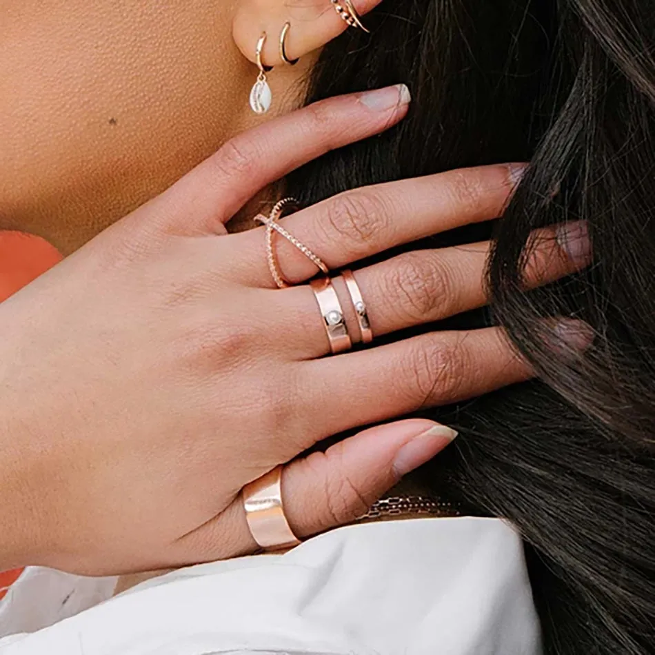 FJ0040 925 Sterling Silver Pearl Eternity Ring