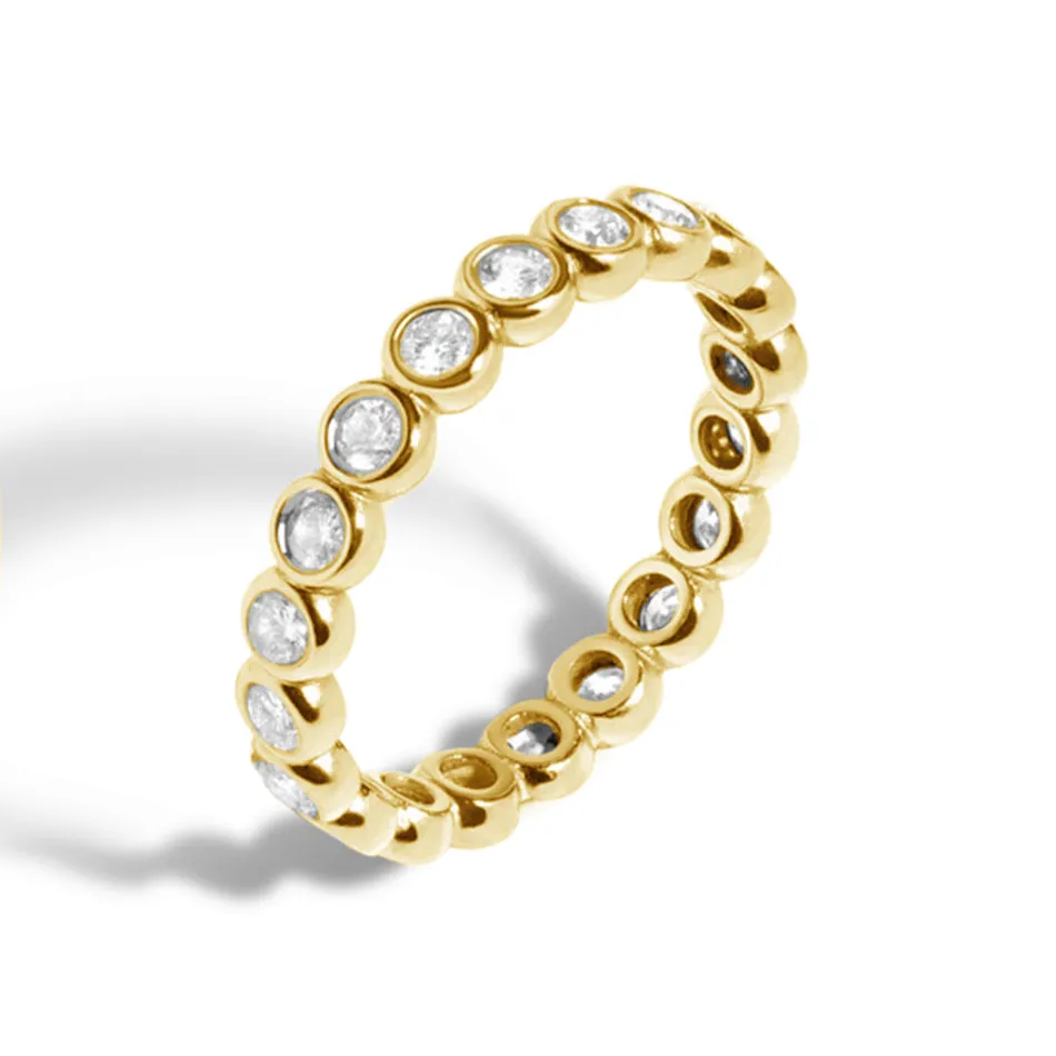 FJ0041 925 Sterling Silver Diamond Eternity Ring