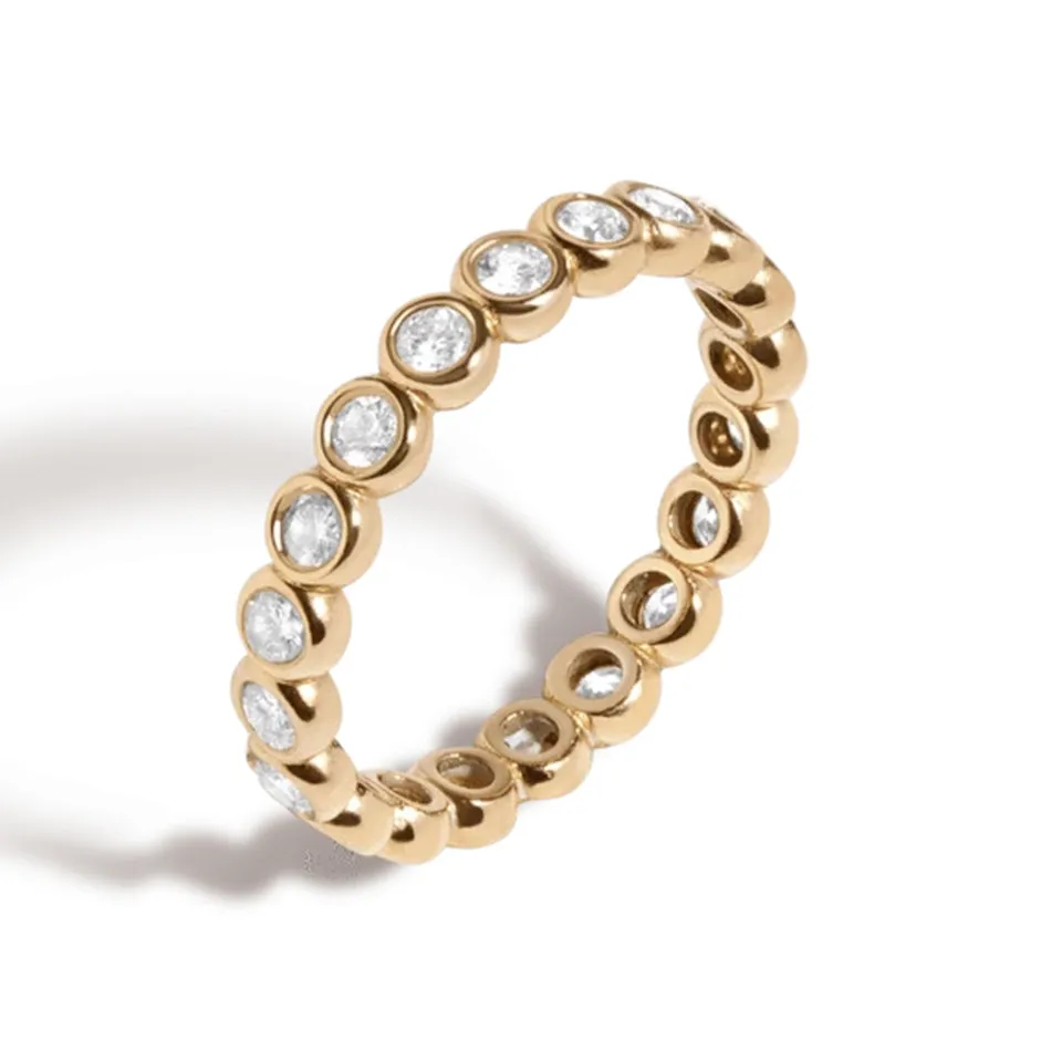 FJ0041 925 Sterling Silver Diamond Eternity Ring