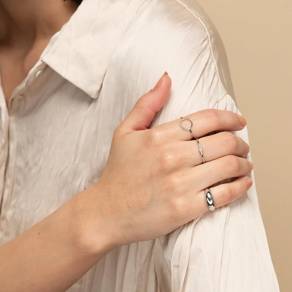 FJ0242 925 Sterling Silver Circle Ring