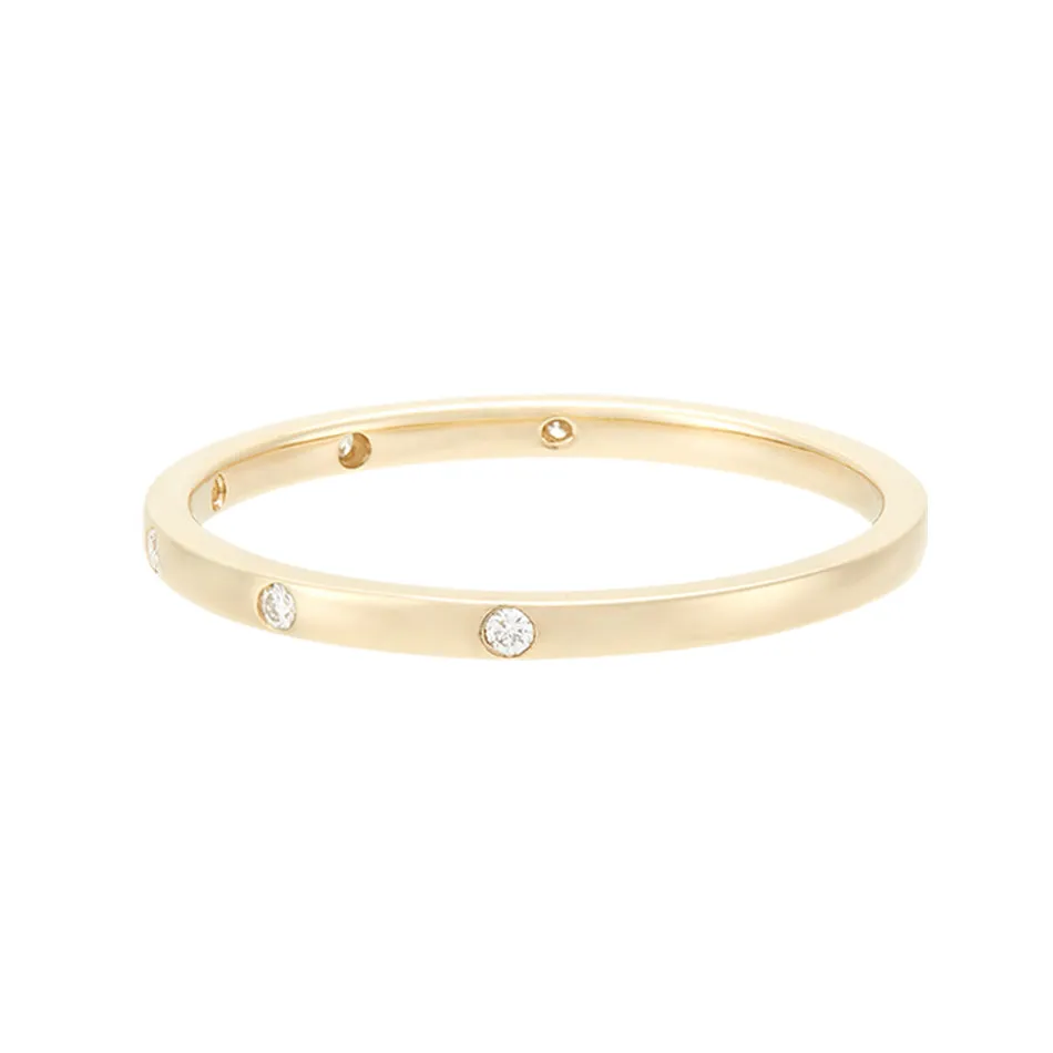 FJ0258 925 Sterling Silver Dotted Diamonds Ring