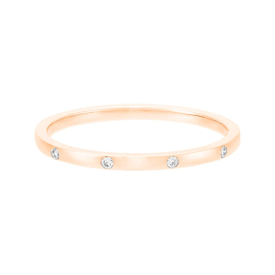 FJ0258 925 Sterling Silver Dotted Diamonds Ring