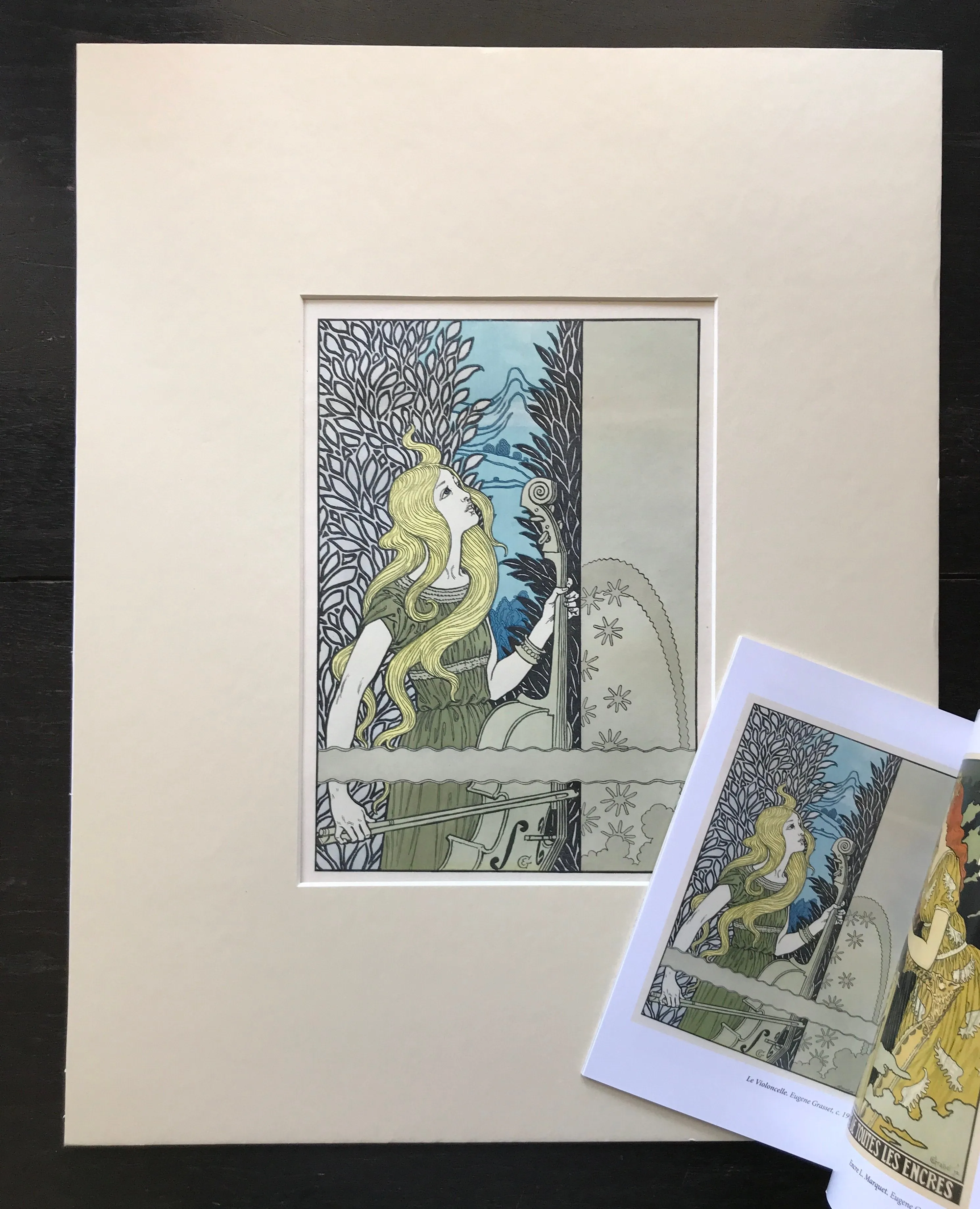 Flowering Lines: Original Antique Art Nouveau Lithograph c. 1900