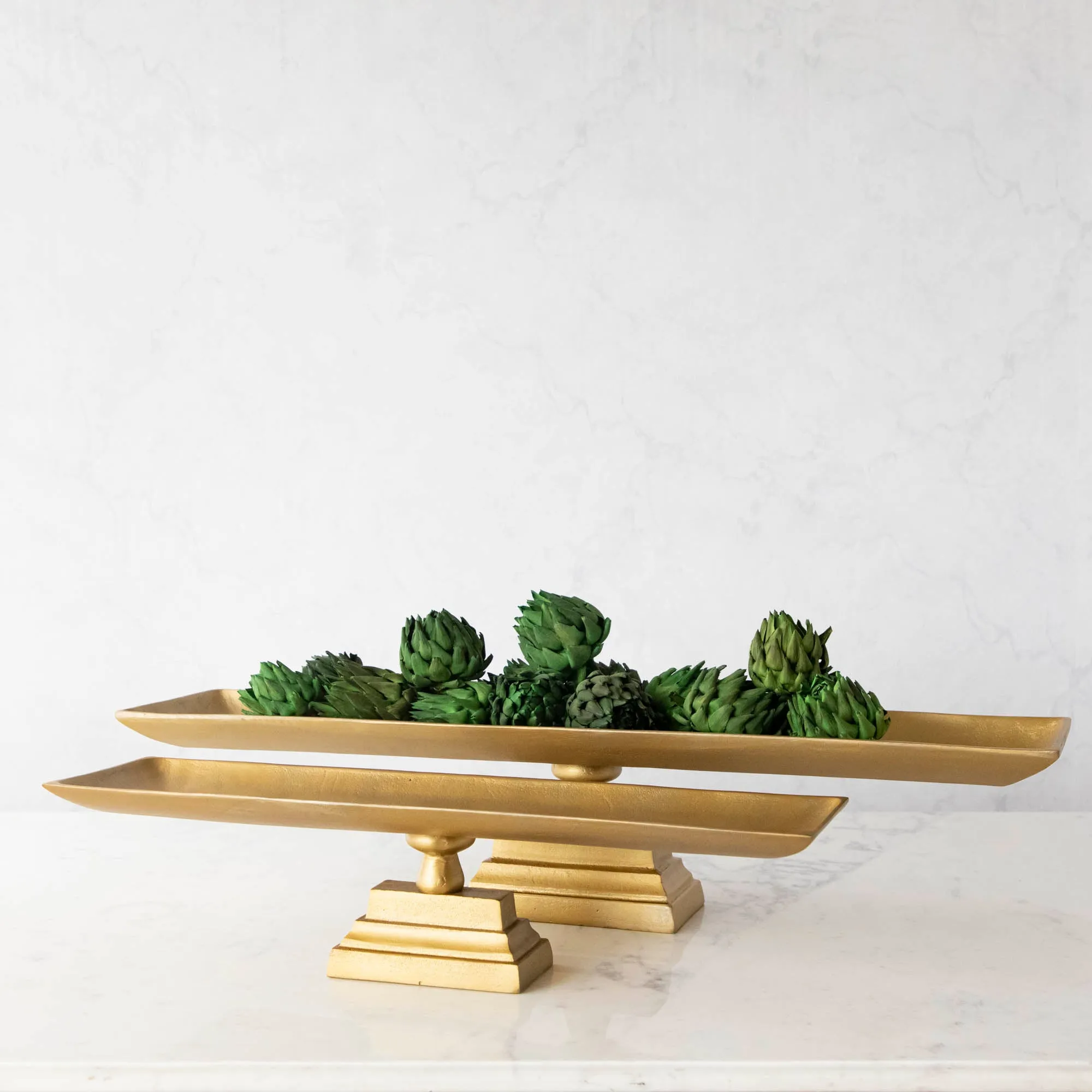 Footed Antique Brass Tray