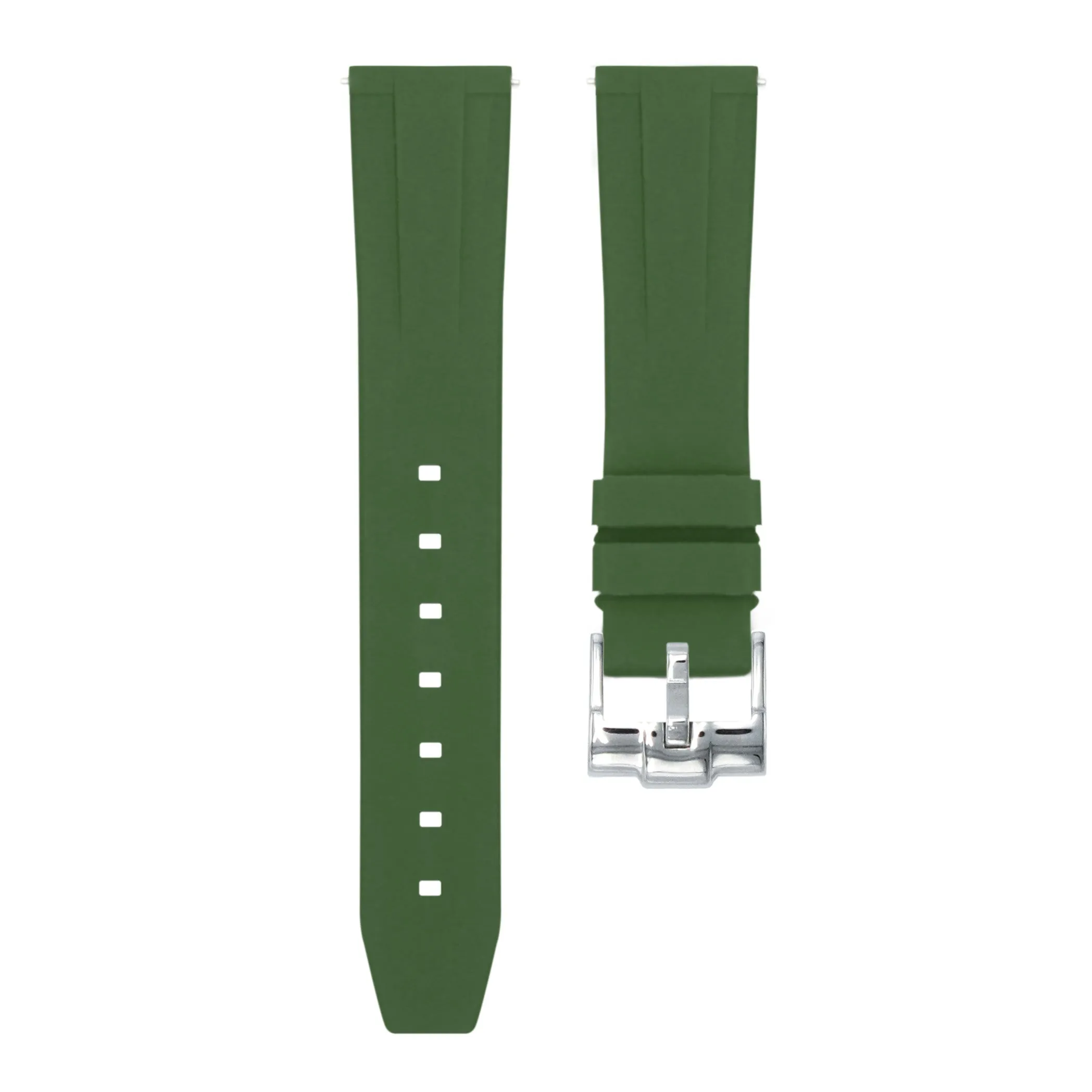 Forest Green - Quick Release Rubber Watch Strap For Longines Elegant Collection