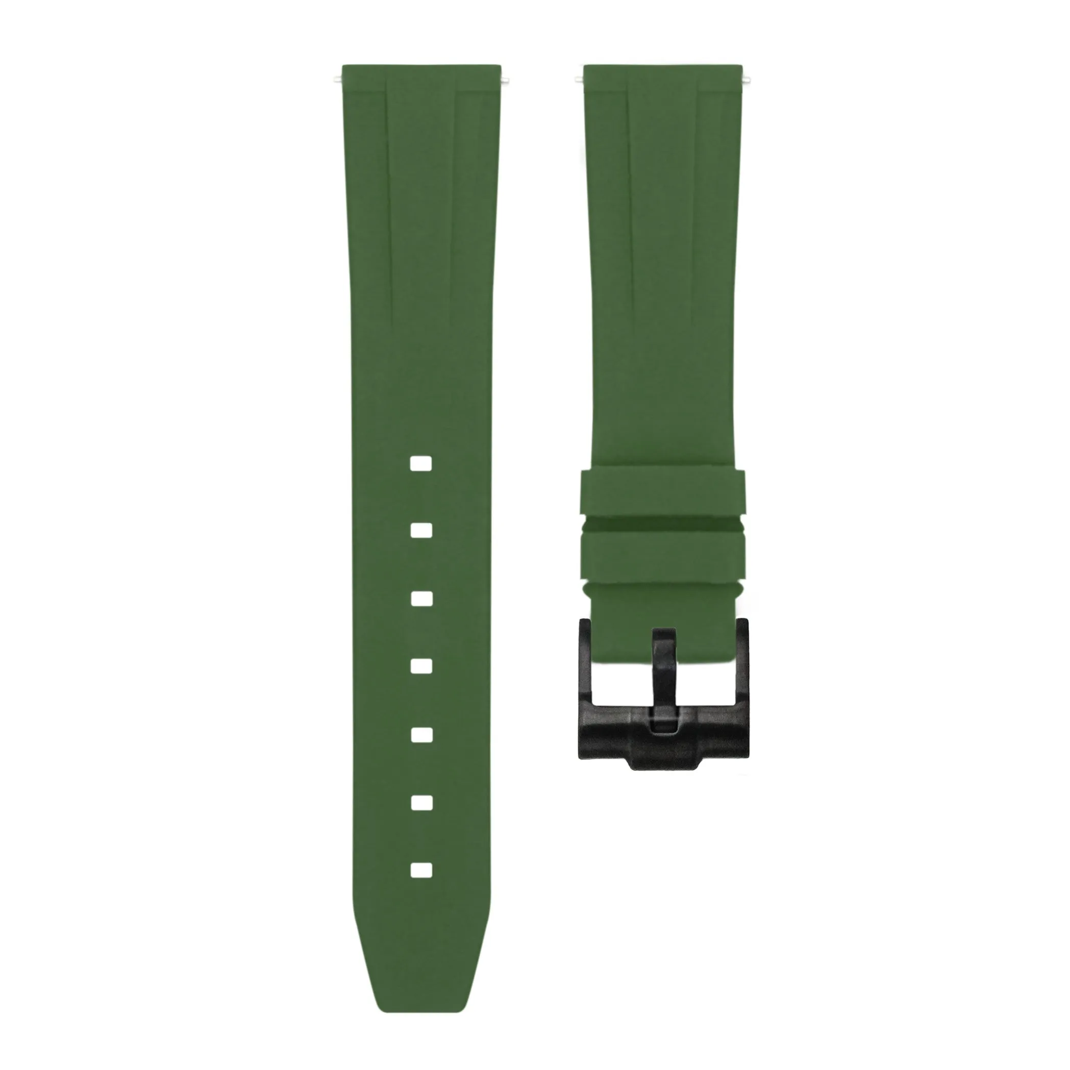 Forest Green - Quick Release Rubber Watch Strap For Longines Elegant Collection