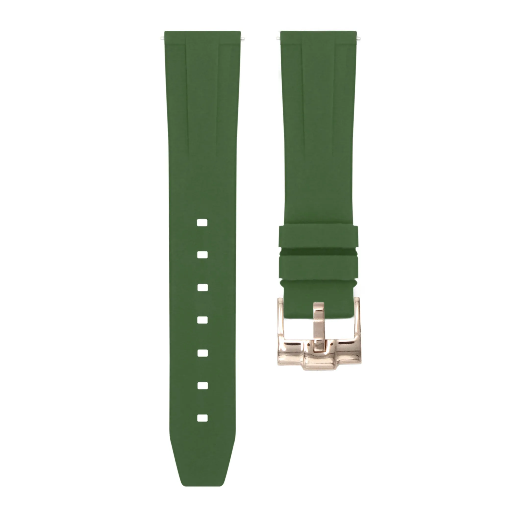 Forest Green - Quick Release Rubber Watch Strap For Longines Elegant Collection