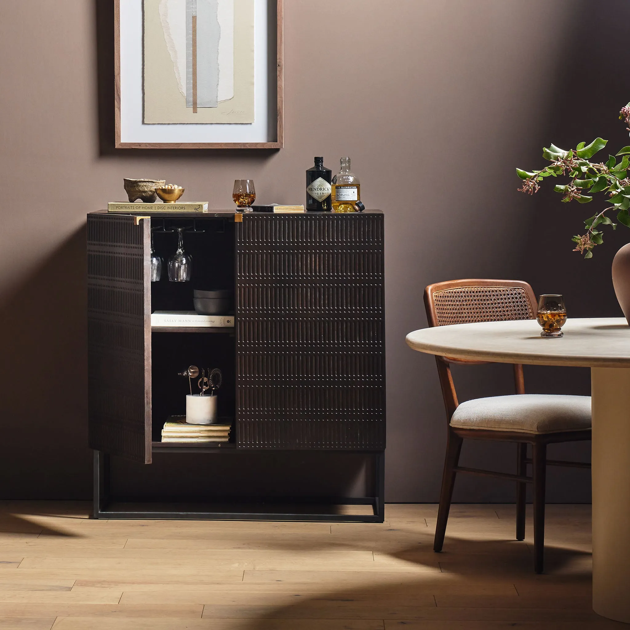 Four Hands Kelby Bar Cabinet - Vintage Brown