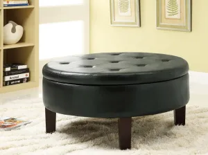 G501010 Casual Dark Brown Round Ottoman