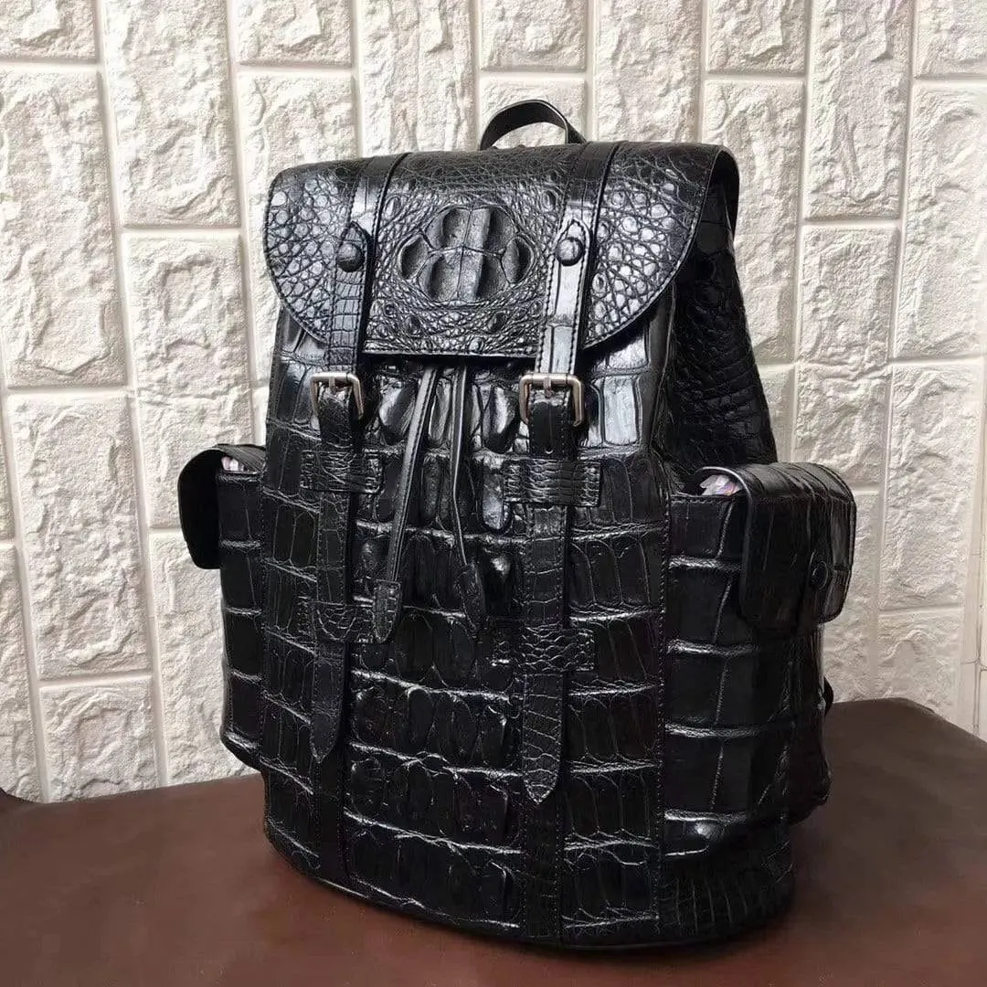 Genuine Crocodile  Bone Leather Backpack