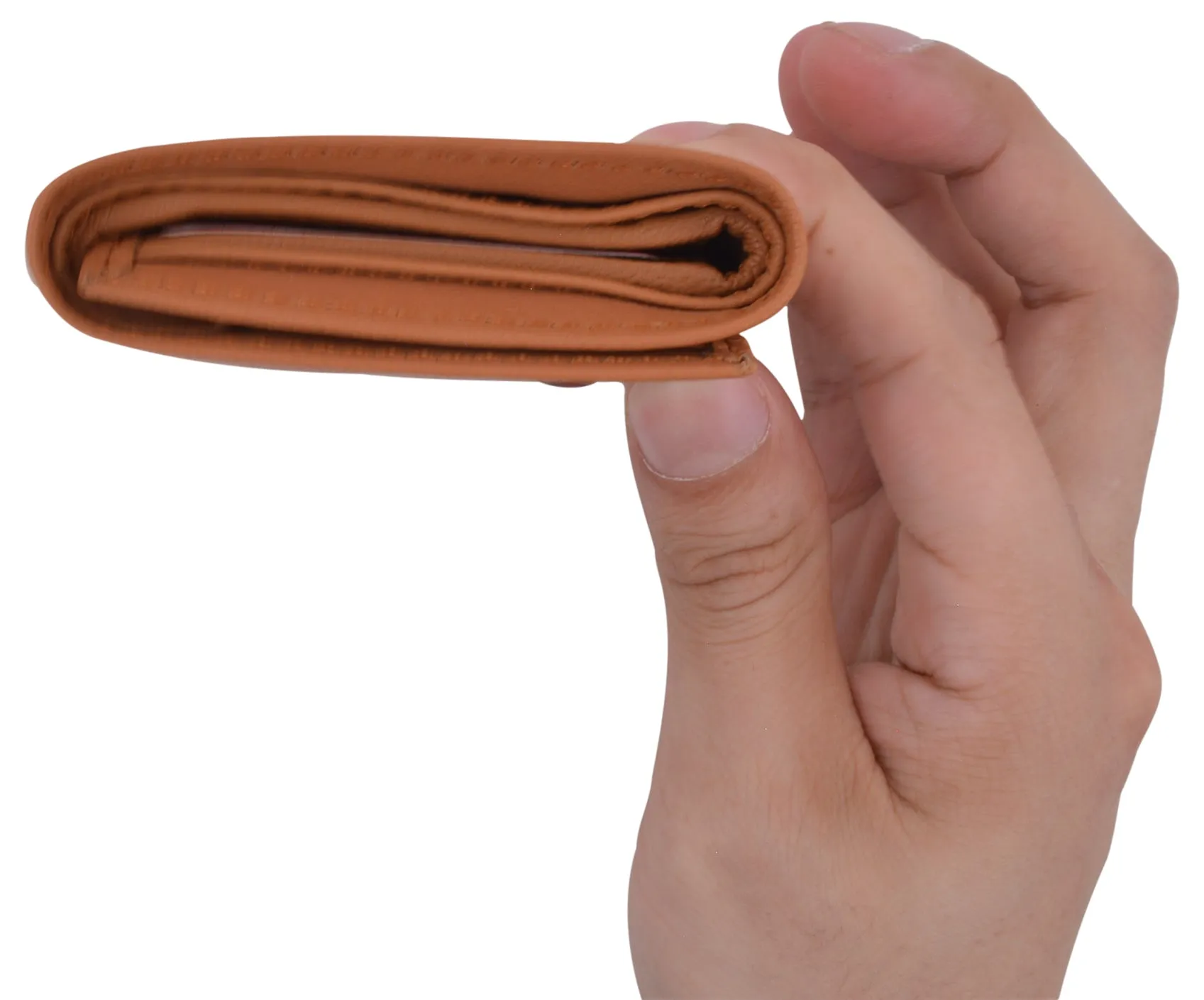 Genuine Leather Slim Trifold Wallet For Men With ID Window RFID Blocking USA