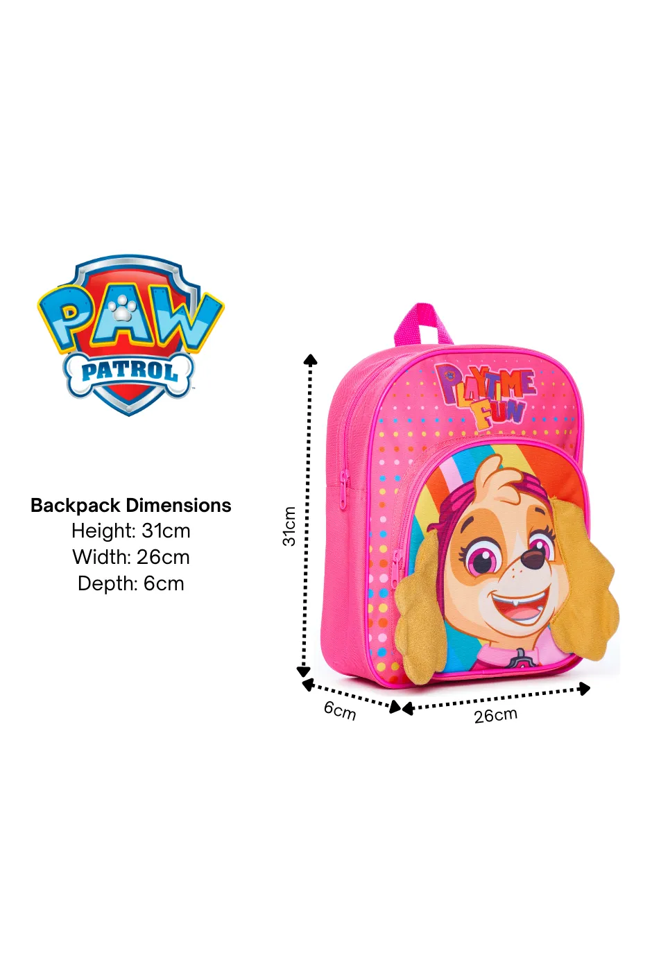 Girls Paw Patrol Skye Pink  Backpack Nursery School Rucksack