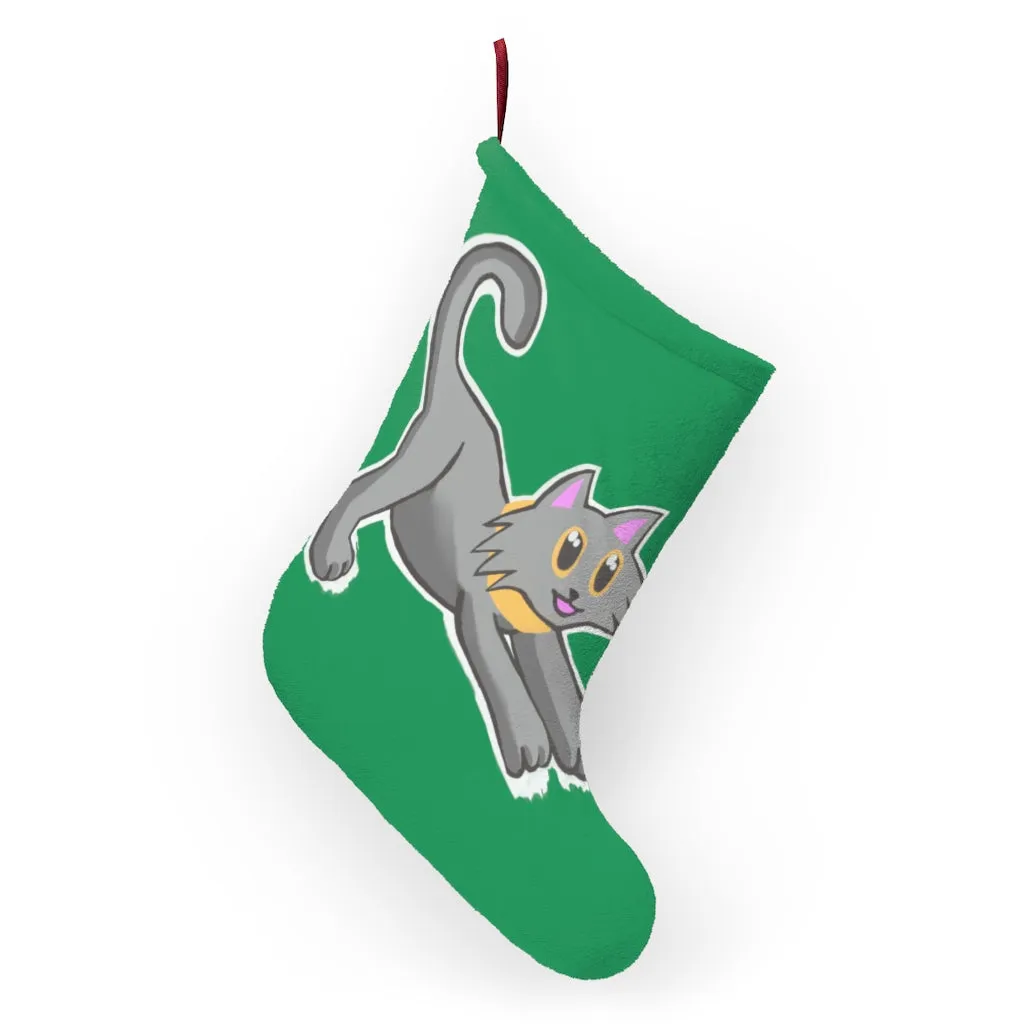 Grey Kitty Christmas Stockings