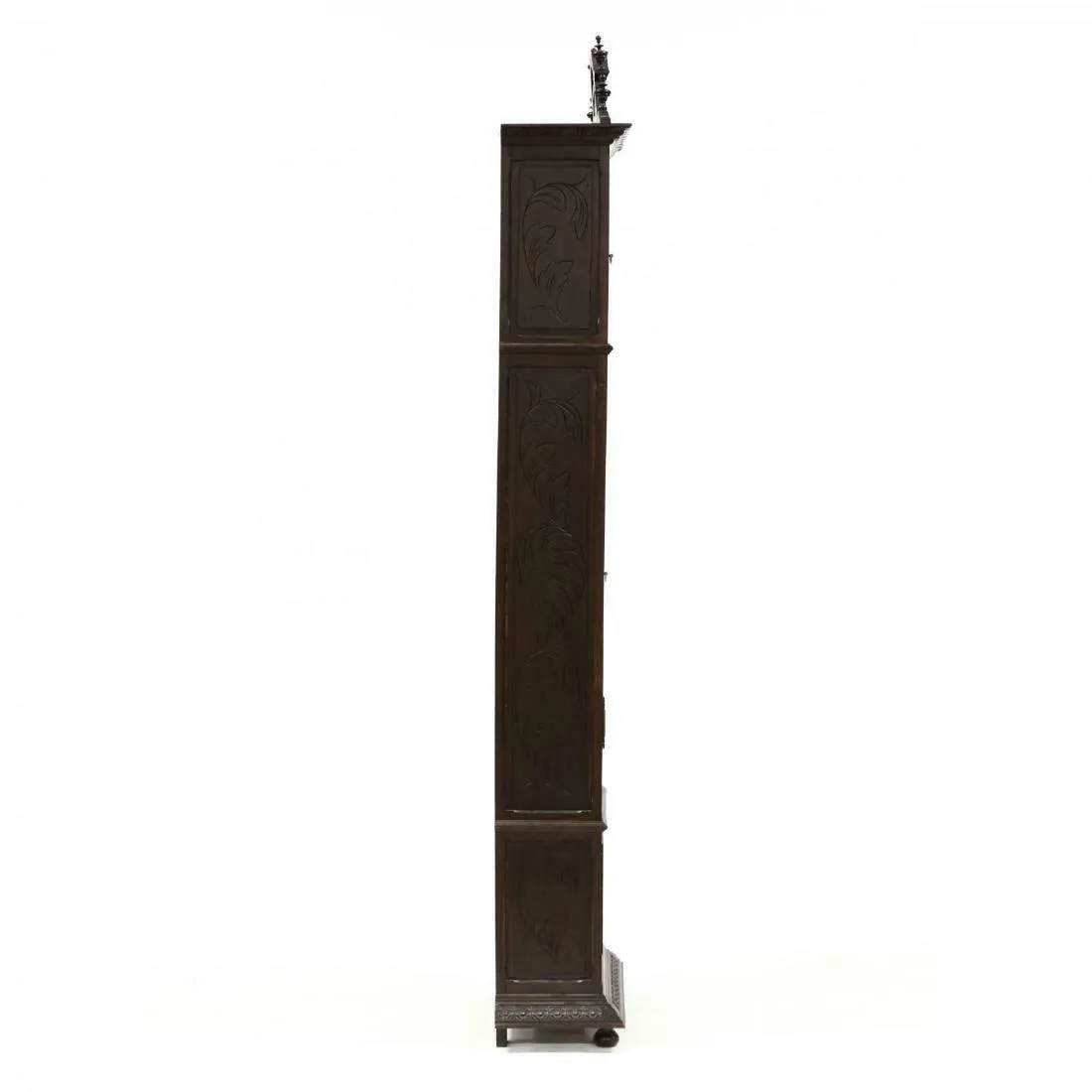 Handsome Antique Brittany Carved Oak Tall Case Clock, 19th Century!!