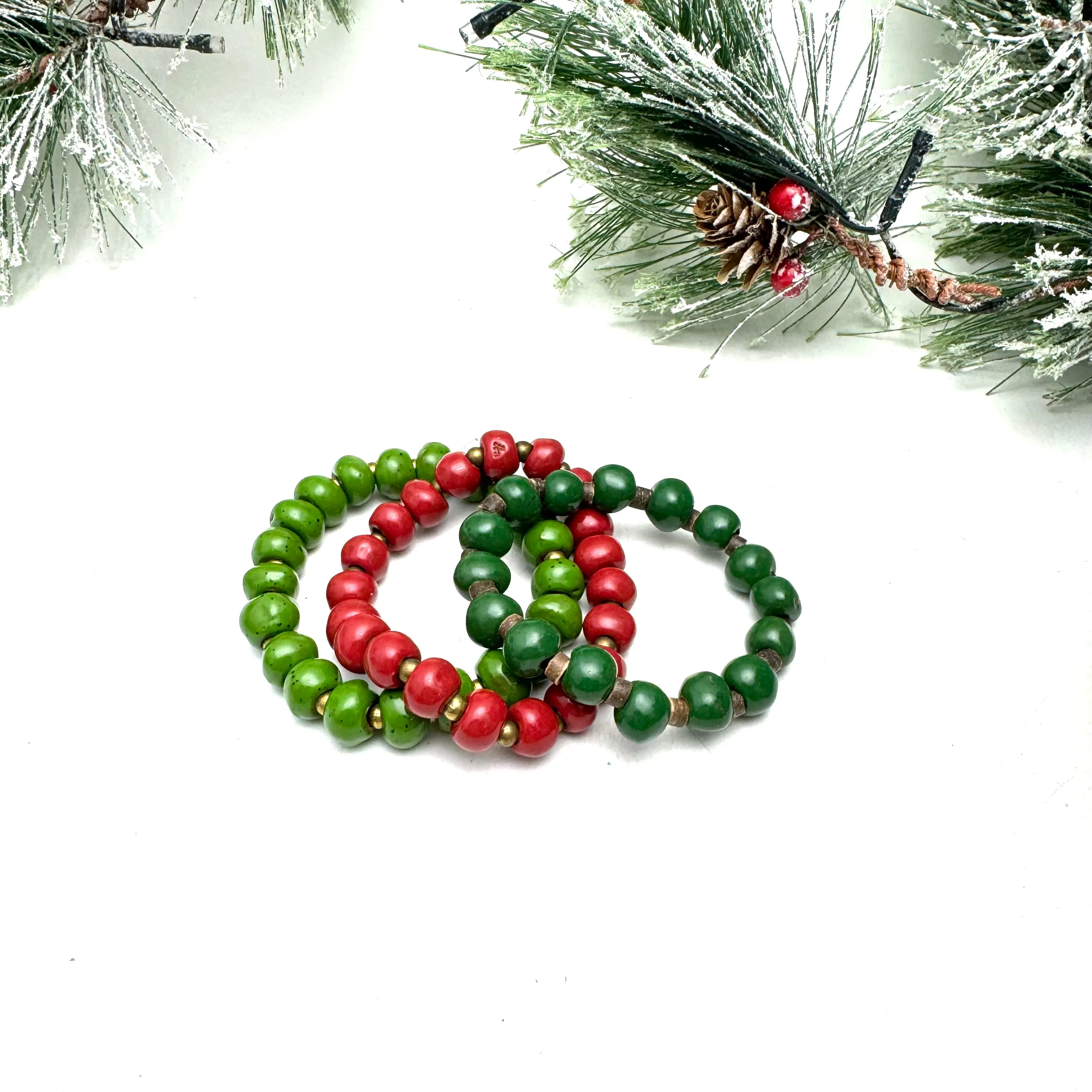 Holly Berry Bracelet Stack