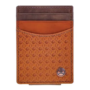 Hooey Basketweave Money Clip w/ Chocolate Brown Accent Pockets HMC002-TN
