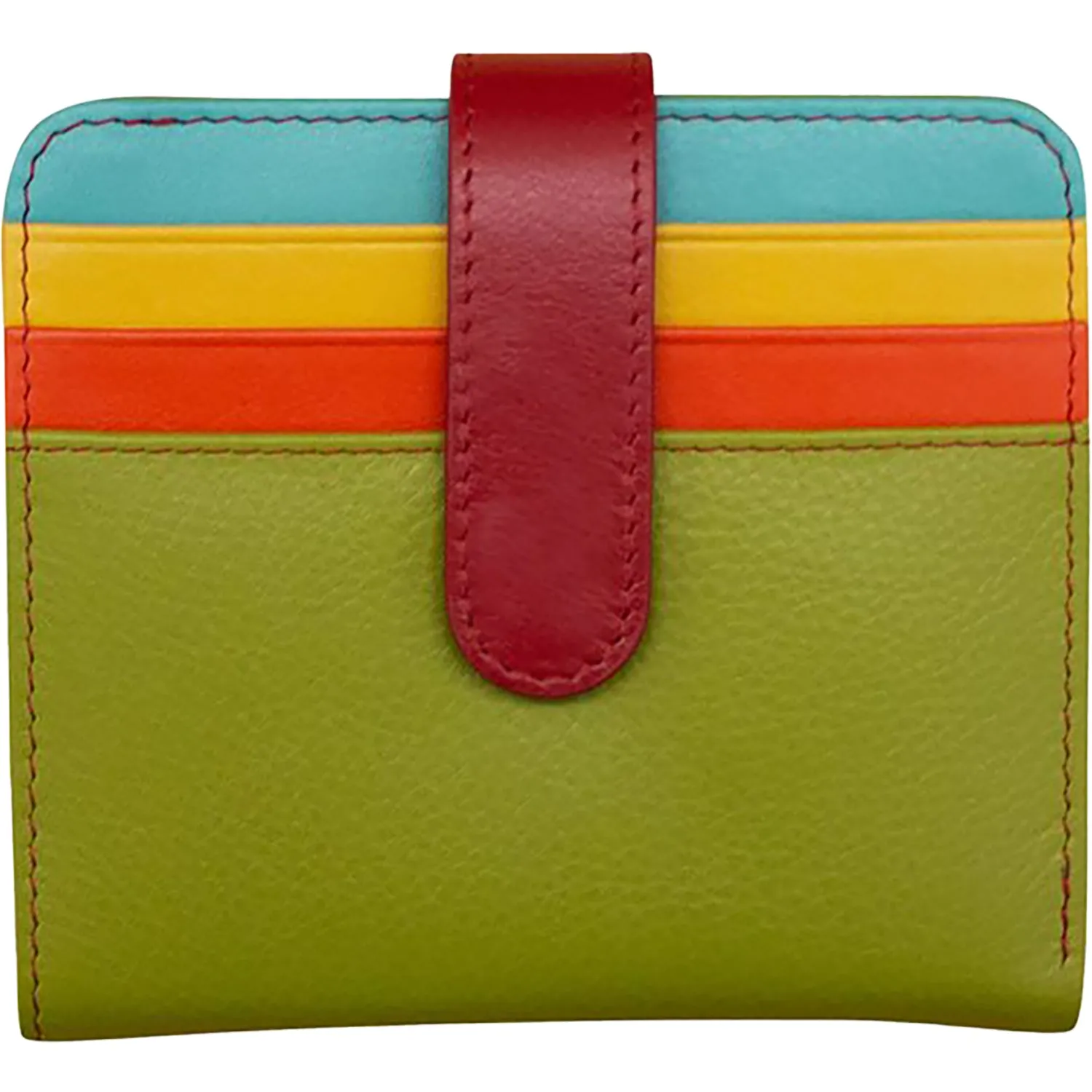 ili New York Bi-Fold Credit Card Wallet Citrus Multi Leather