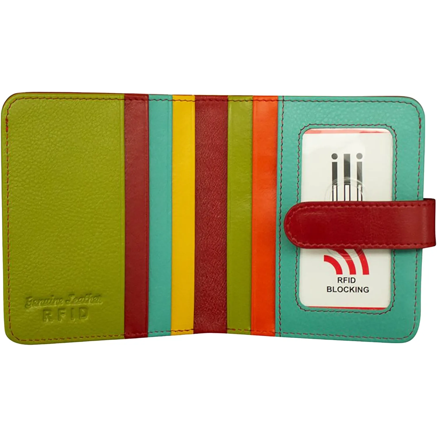 ili New York Bi-Fold Credit Card Wallet Citrus Multi Leather