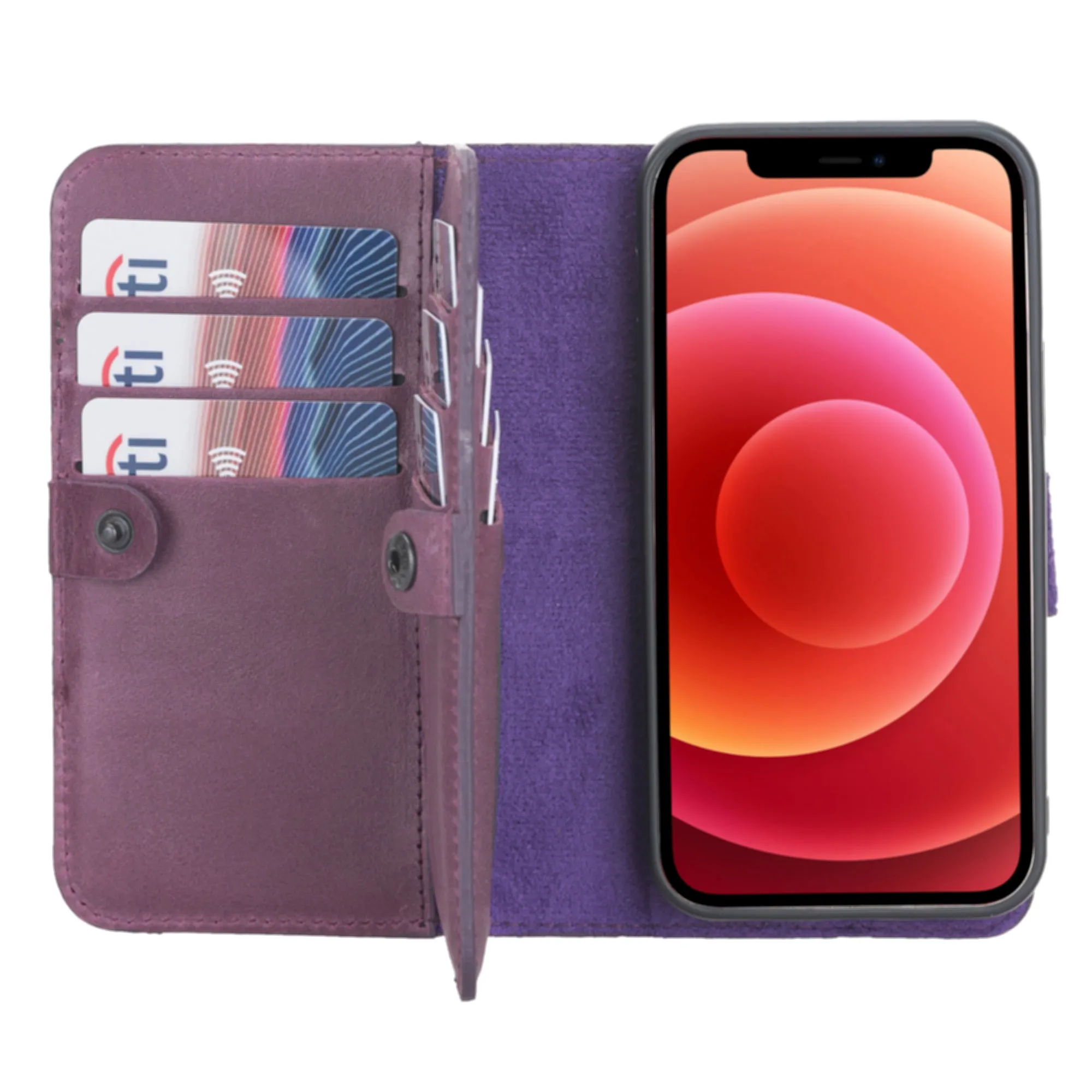 iPhone 12 Mini Leather Dual Wallet Case