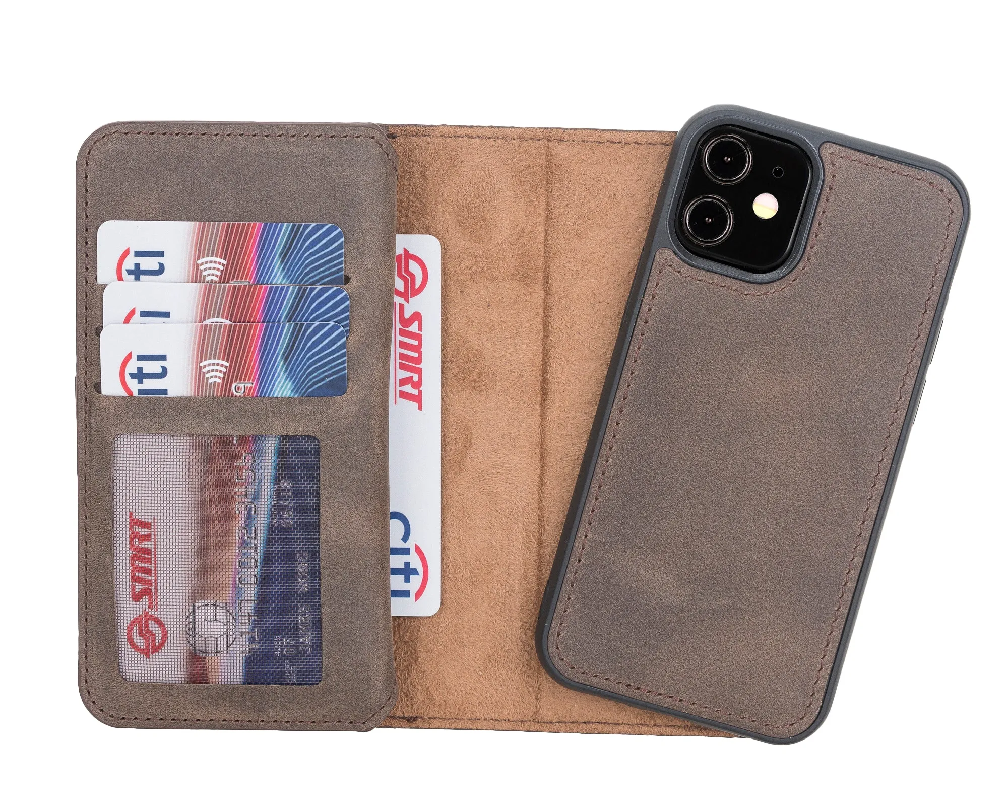 iPhone 12 Mini Leather Dual Wallet Case
