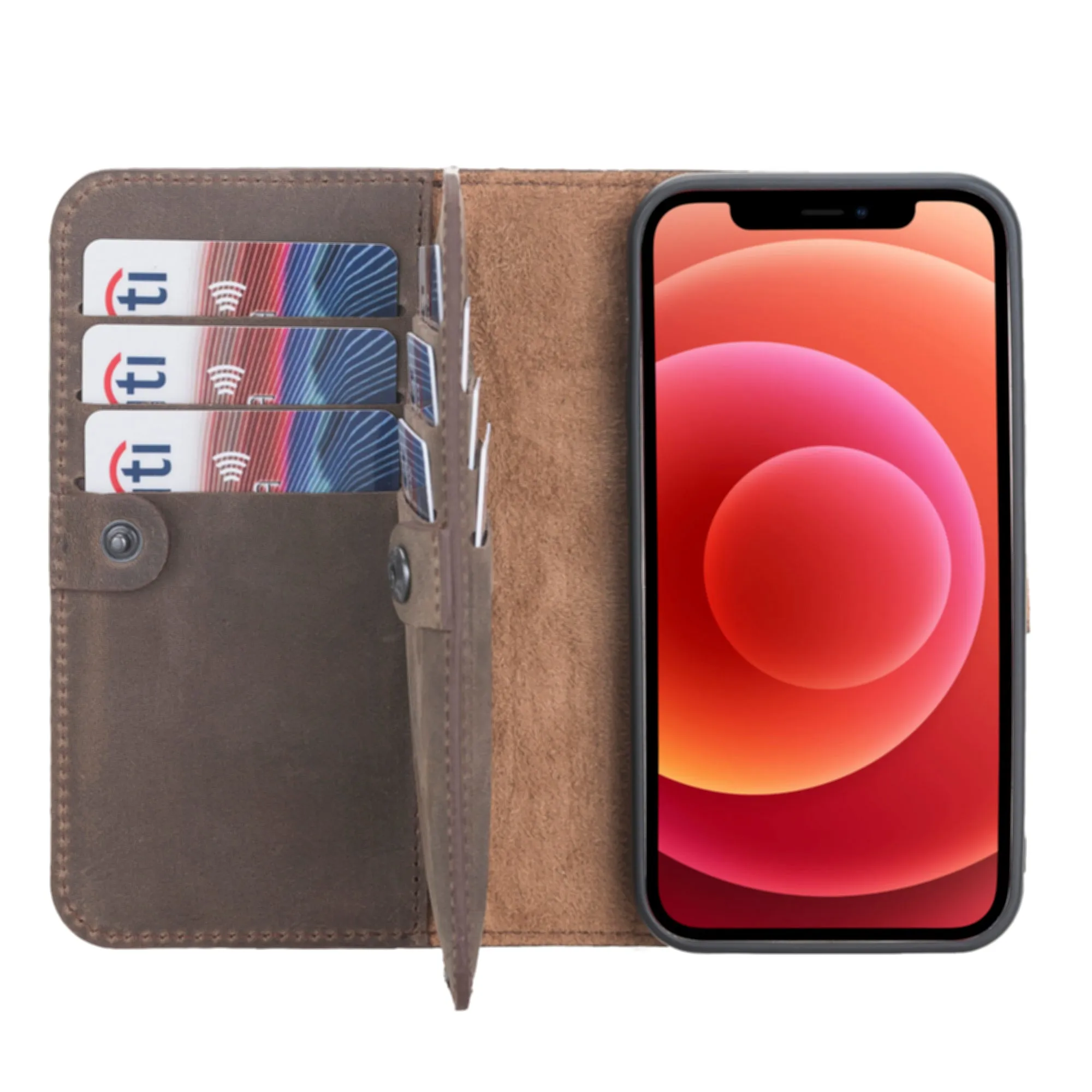 iPhone 12 Mini Leather Dual Wallet Case
