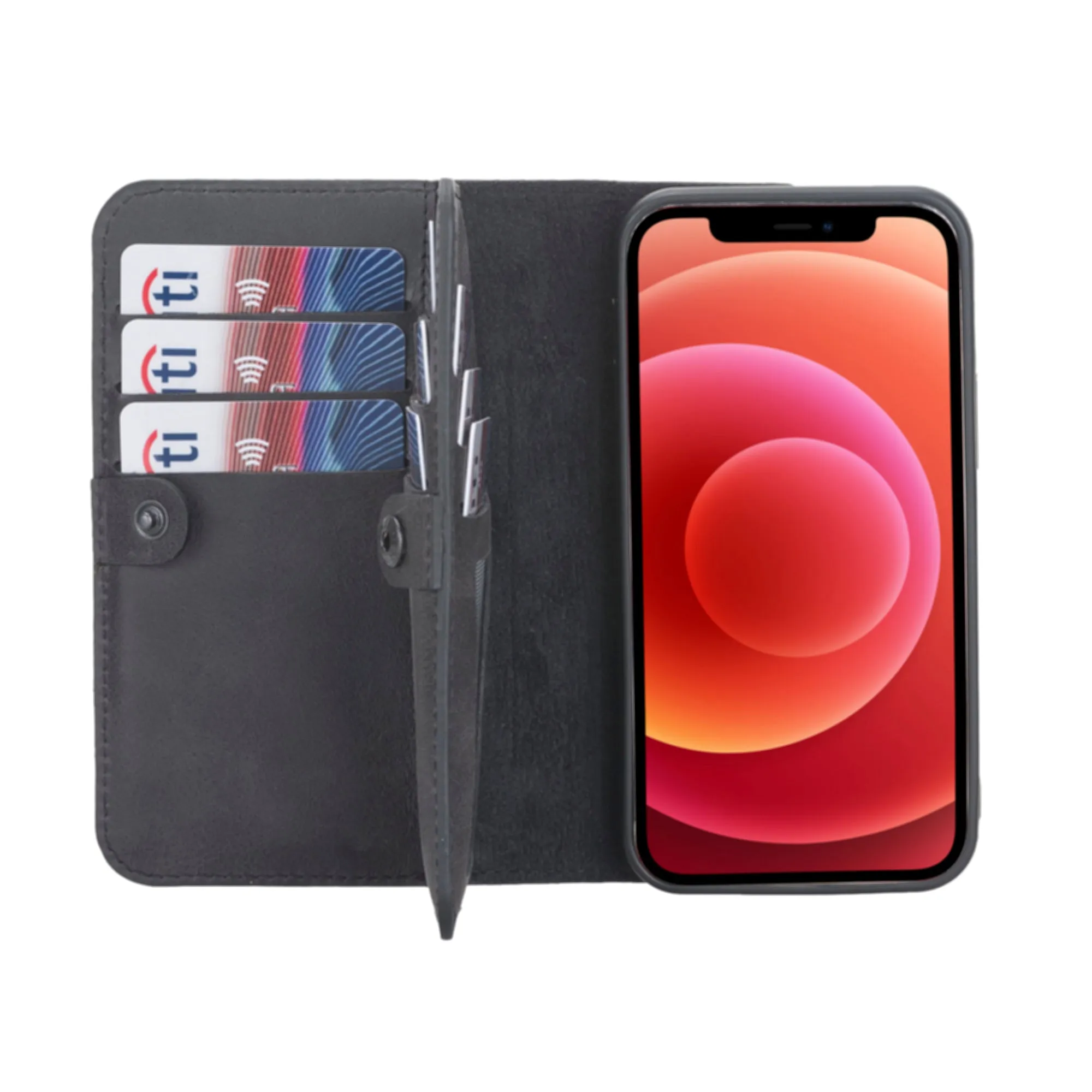 iPhone 12 Mini Leather Dual Wallet Case