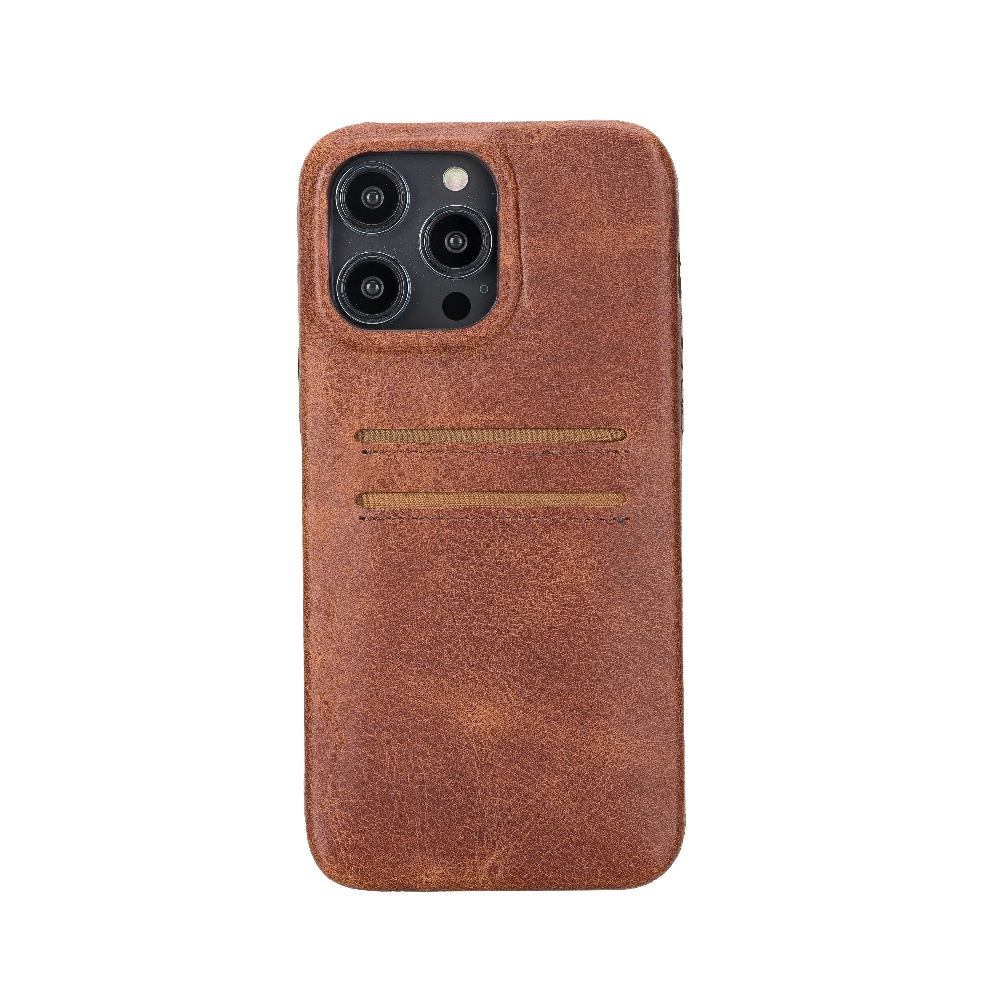 iPhone 14 Pro Max Leather Snap-on wallet phone case