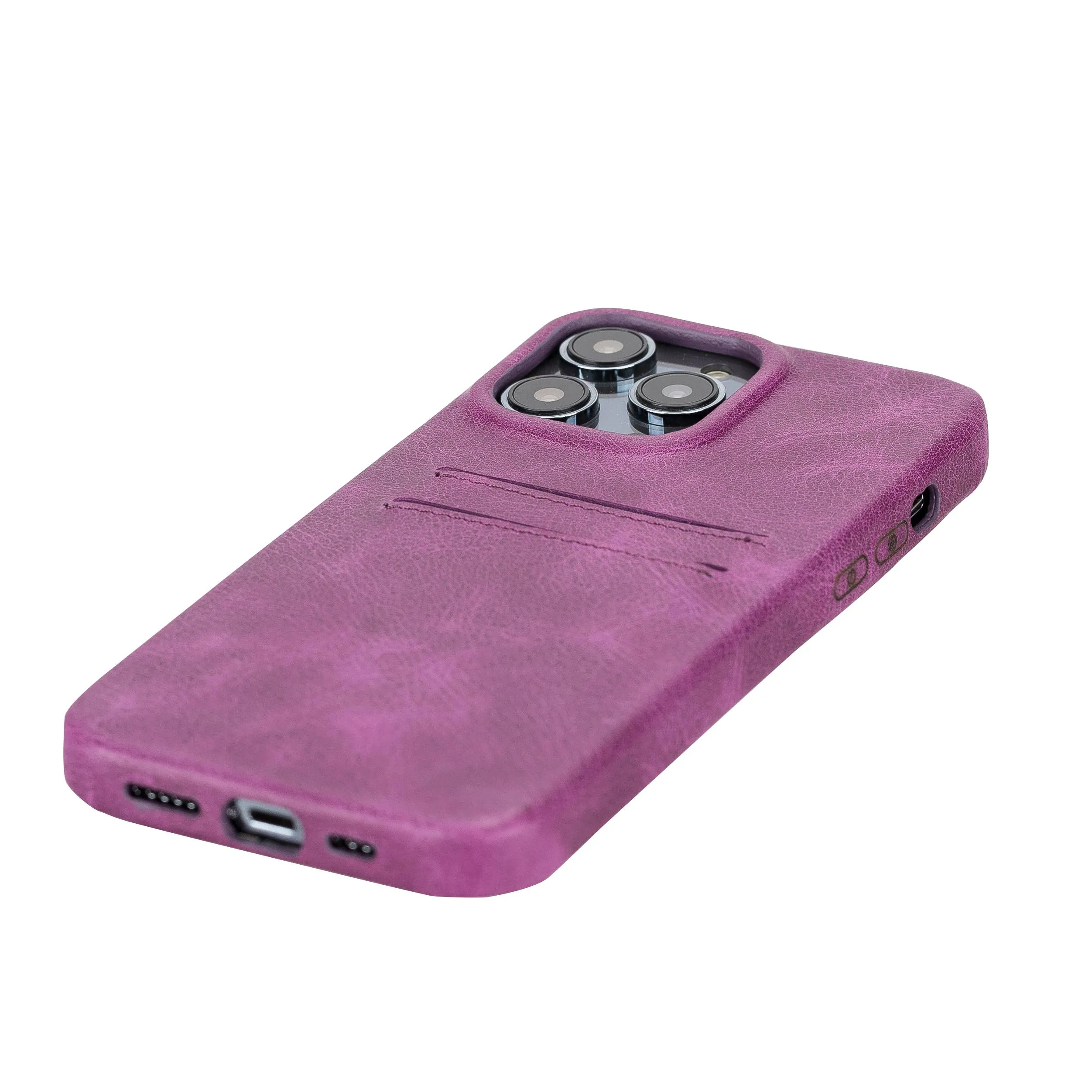 iPhone 14 Pro Max Leather Snap-on wallet phone case
