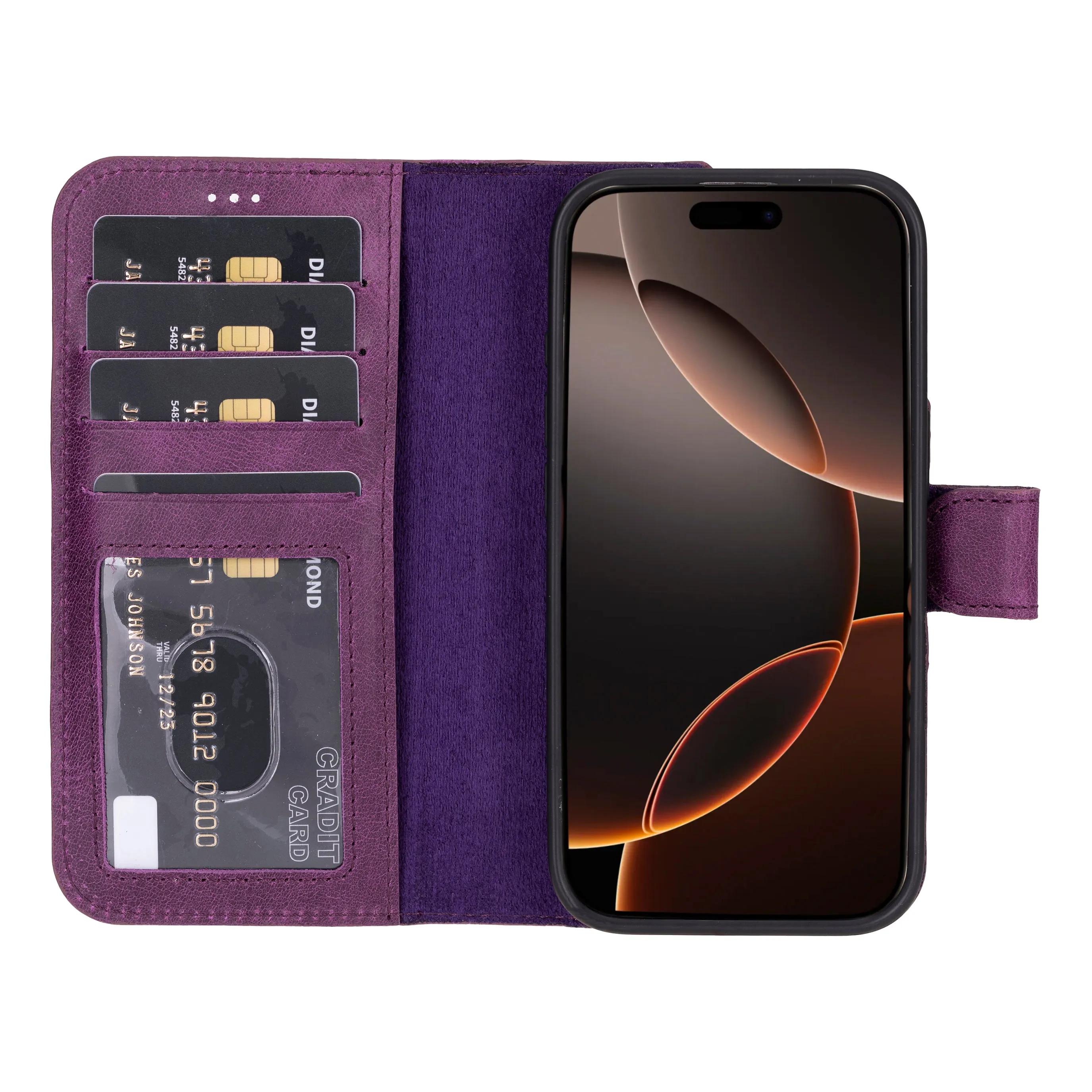 iPhone 16 Pro Leather Wallet Case