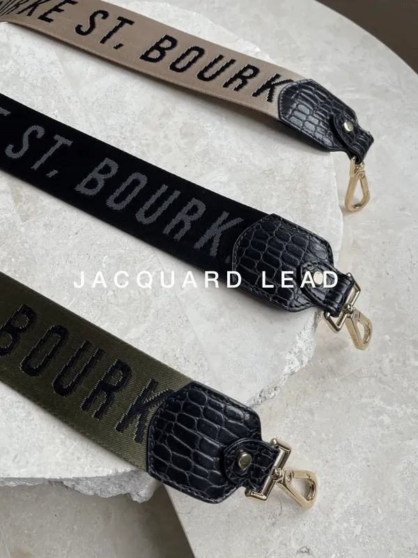 Jacquard Dog Lead - Olive