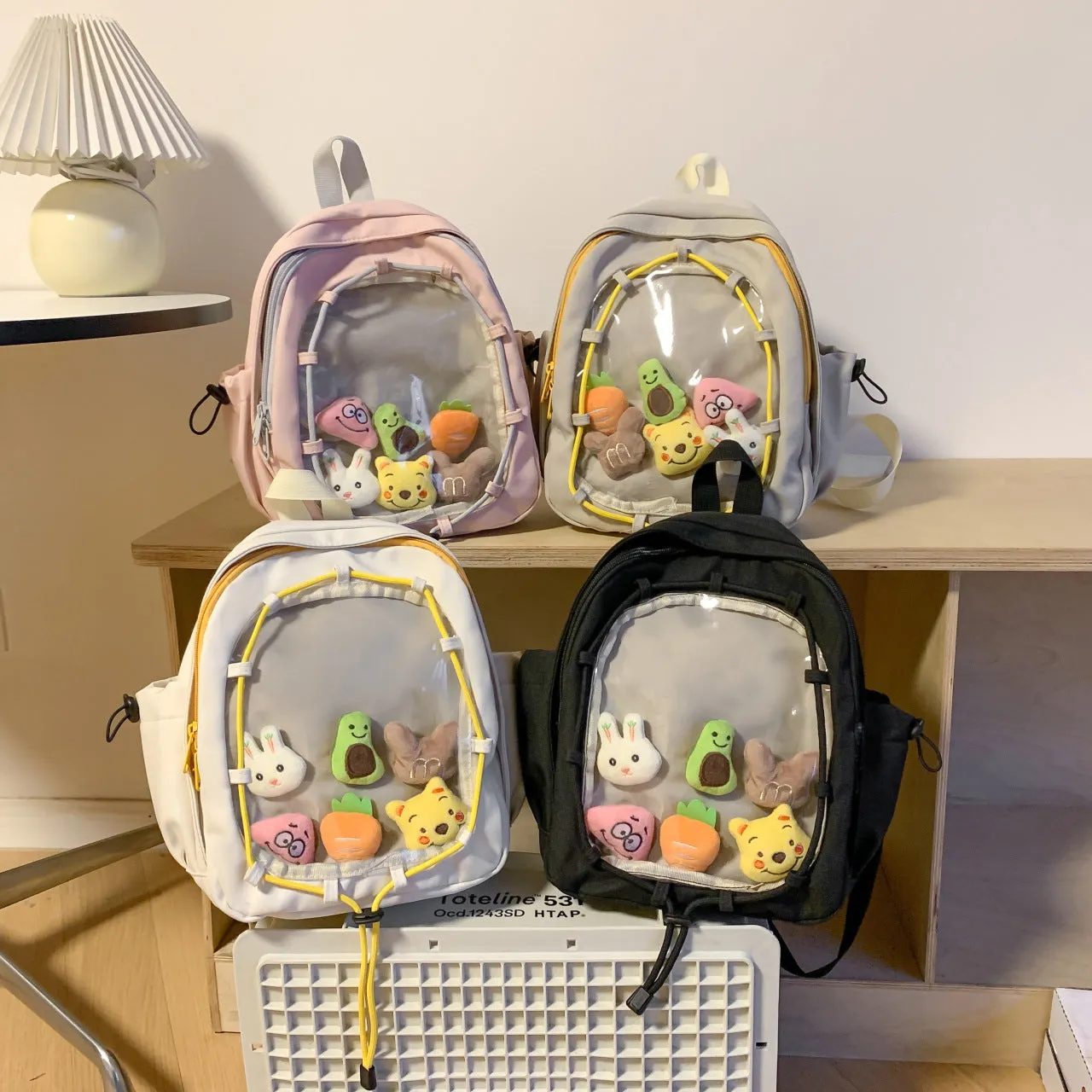 Japanese Transparent Bar Pain Backpack Good-looking Student Schoolbag New Large Capacity College Style Two-Dimensional Backpack