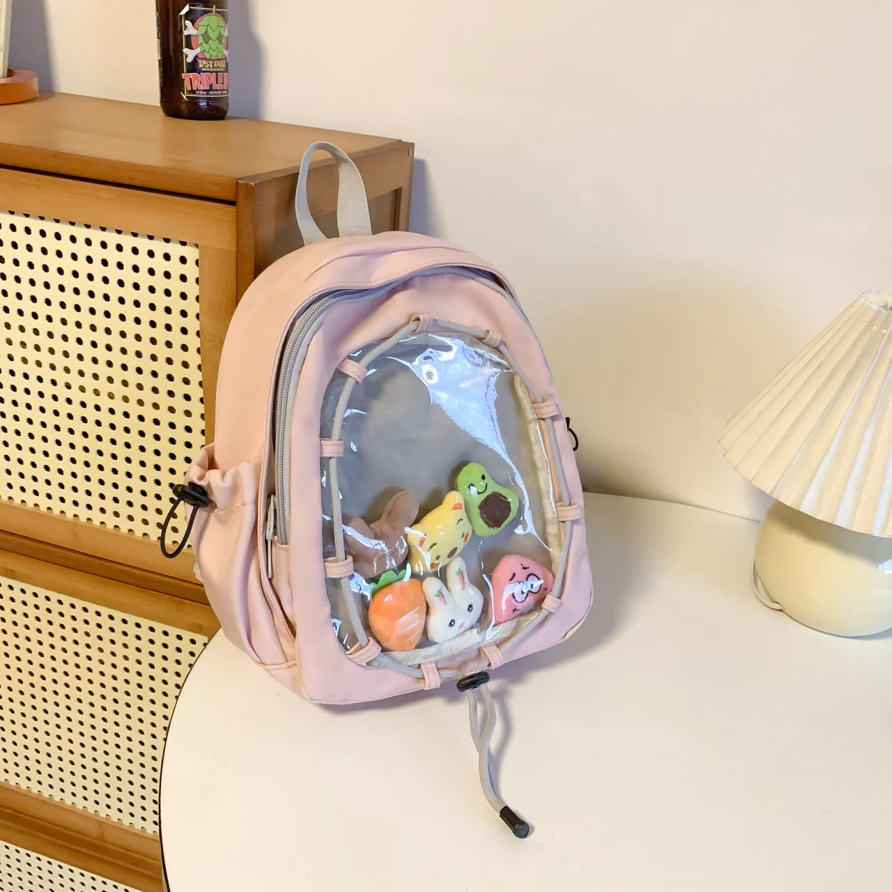 Japanese Transparent Bar Pain Backpack Good-looking Student Schoolbag New Large Capacity College Style Two-Dimensional Backpack