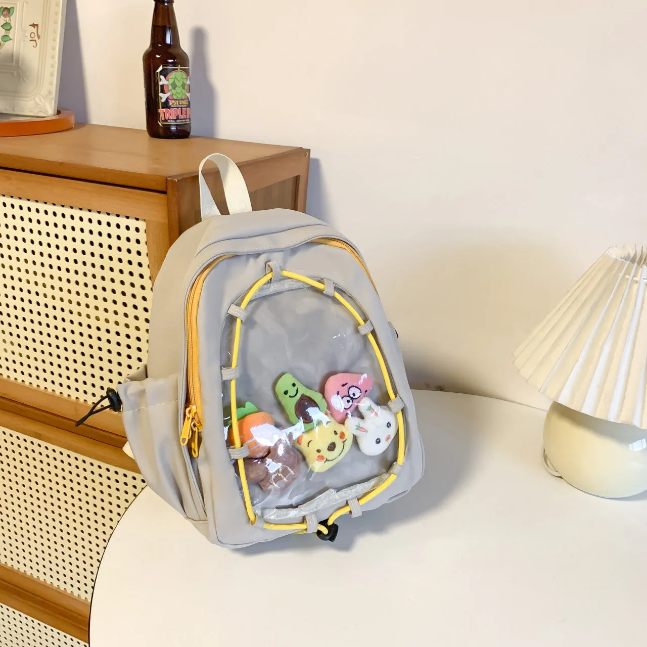 Japanese Transparent Bar Pain Backpack Good-looking Student Schoolbag New Large Capacity College Style Two-Dimensional Backpack