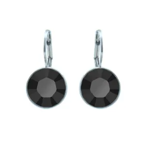 Jet Black Swarovski Rhodium Drop Earrings